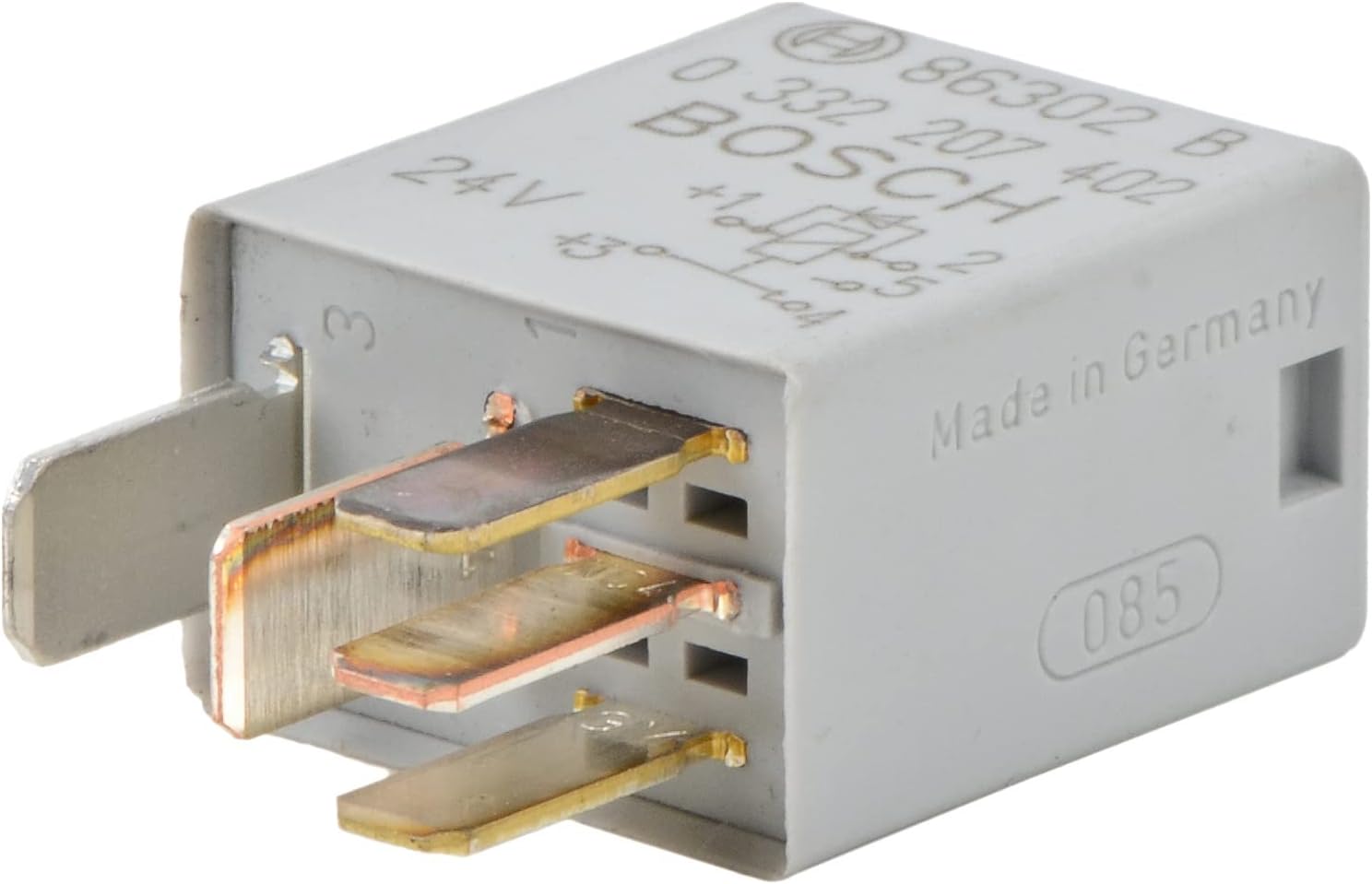 Bosch 0332207402 24V Wechselrelais 5-polig, 10A, IP5K4 – Micro-Relais mit Diode