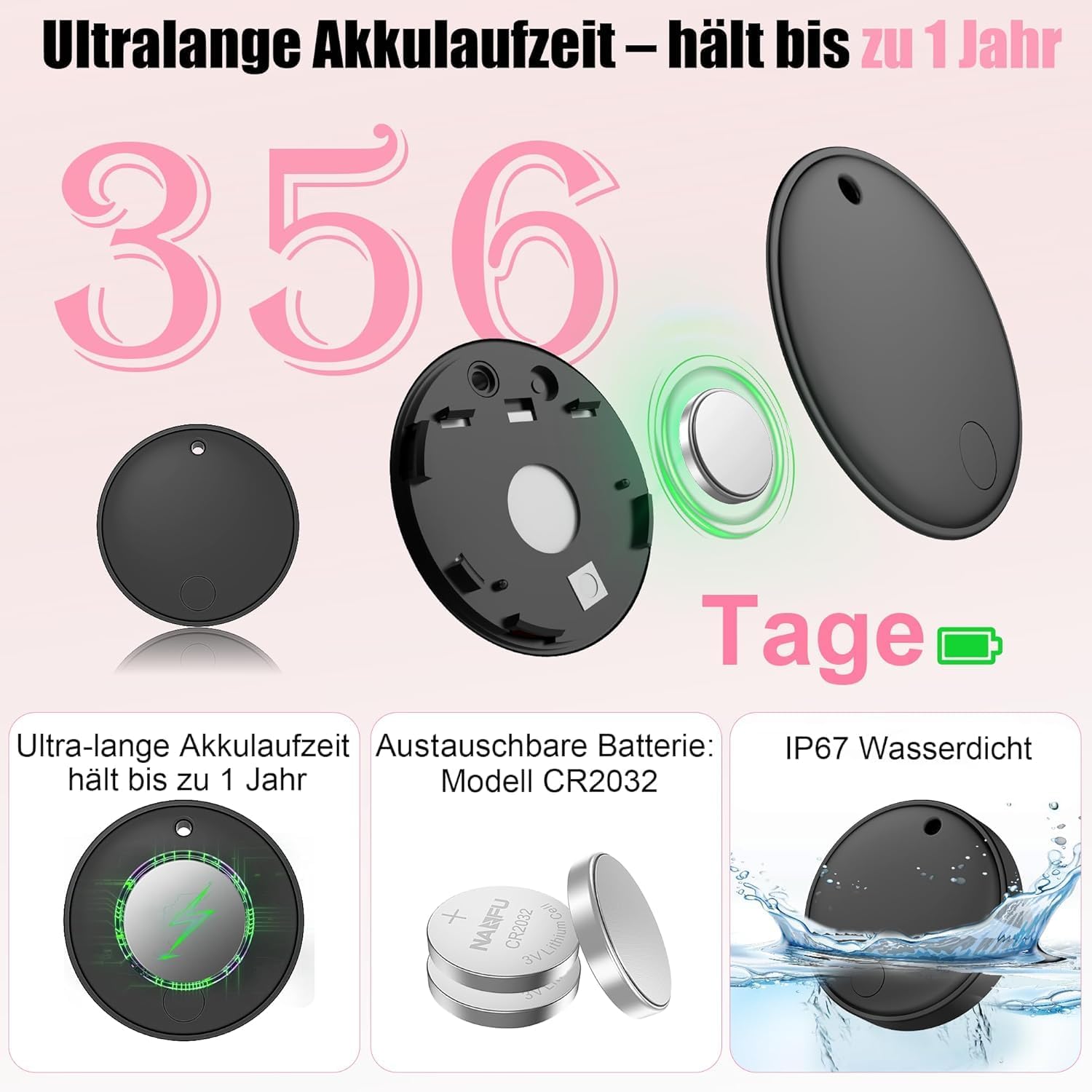 Detalle de 2026 Air Tracker SmartTags – 4er-Pack für Android & iOS (Dual-System)