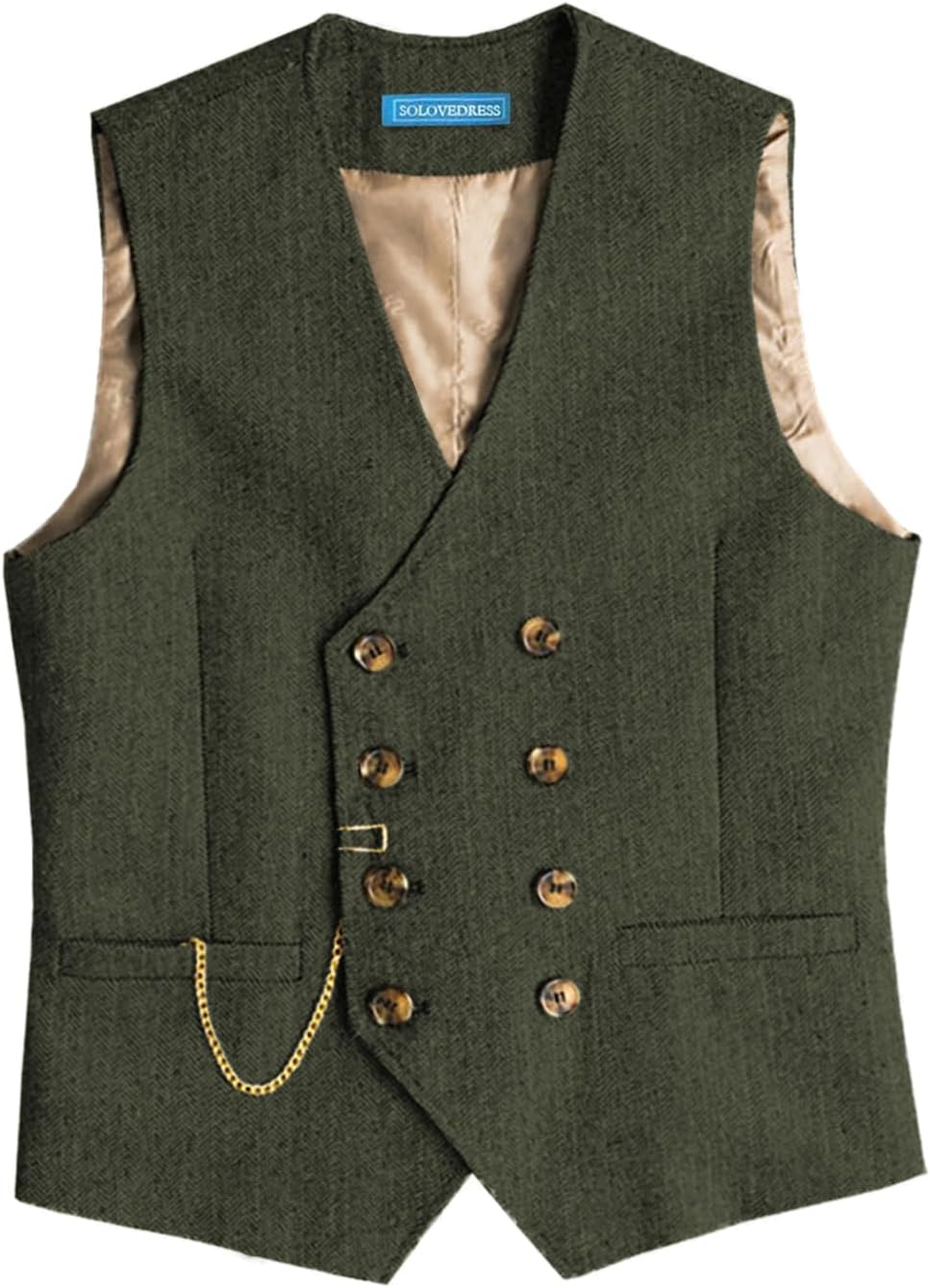 Thumbnail 6 de Solovedress Herren Anzugweste aus Wolle im Vintage-Stil – Regular Fit, V-Ausschnitt