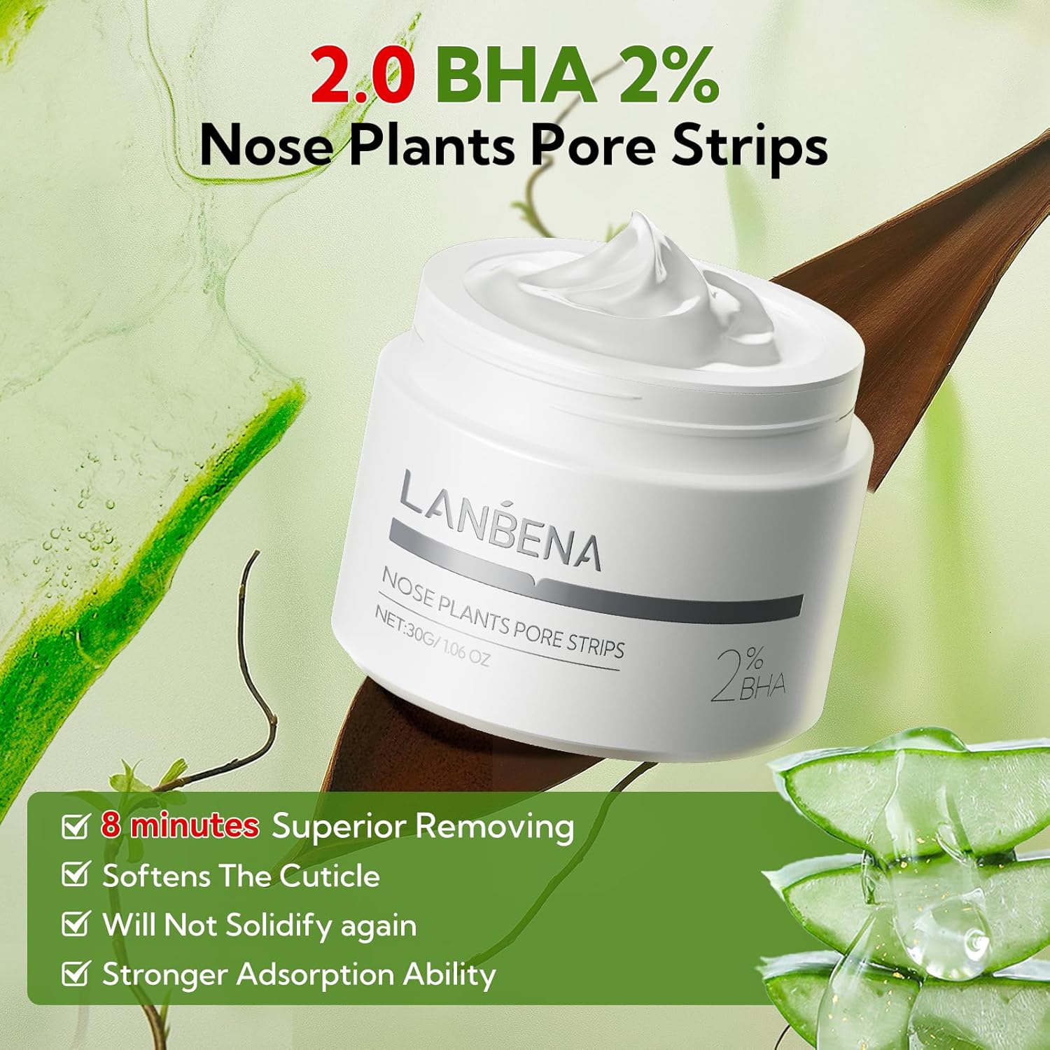 Detalle de LANBENA LB6283 Nose Pore Mask for Blackhead Removal, Aloe Vera Scent