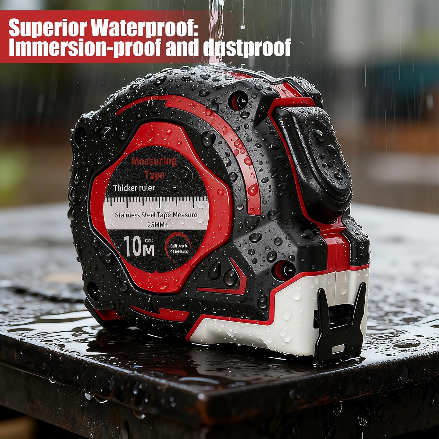 Thumbnail 6 de 2 Pack Tape Measure 10 Metre: Fluorescent, Self-Locking Stainless Steel, 25mm Wide for DIY and Professional Use