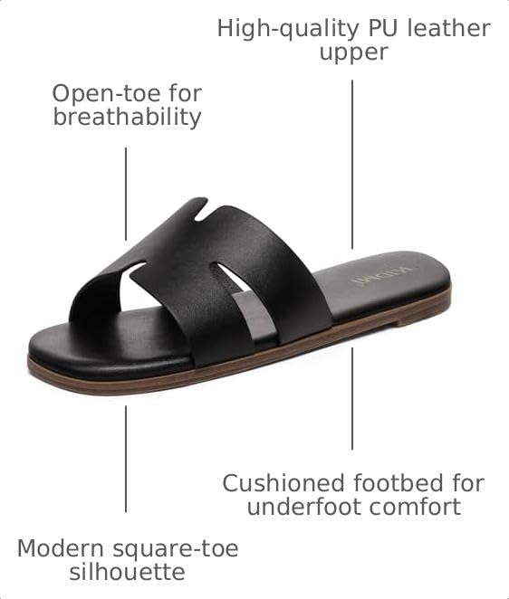 Thumbnail 2 de KIDMI Women's Dressy Flat Sandals: Comfortable Slip-On Summer Open-Toe Sandals