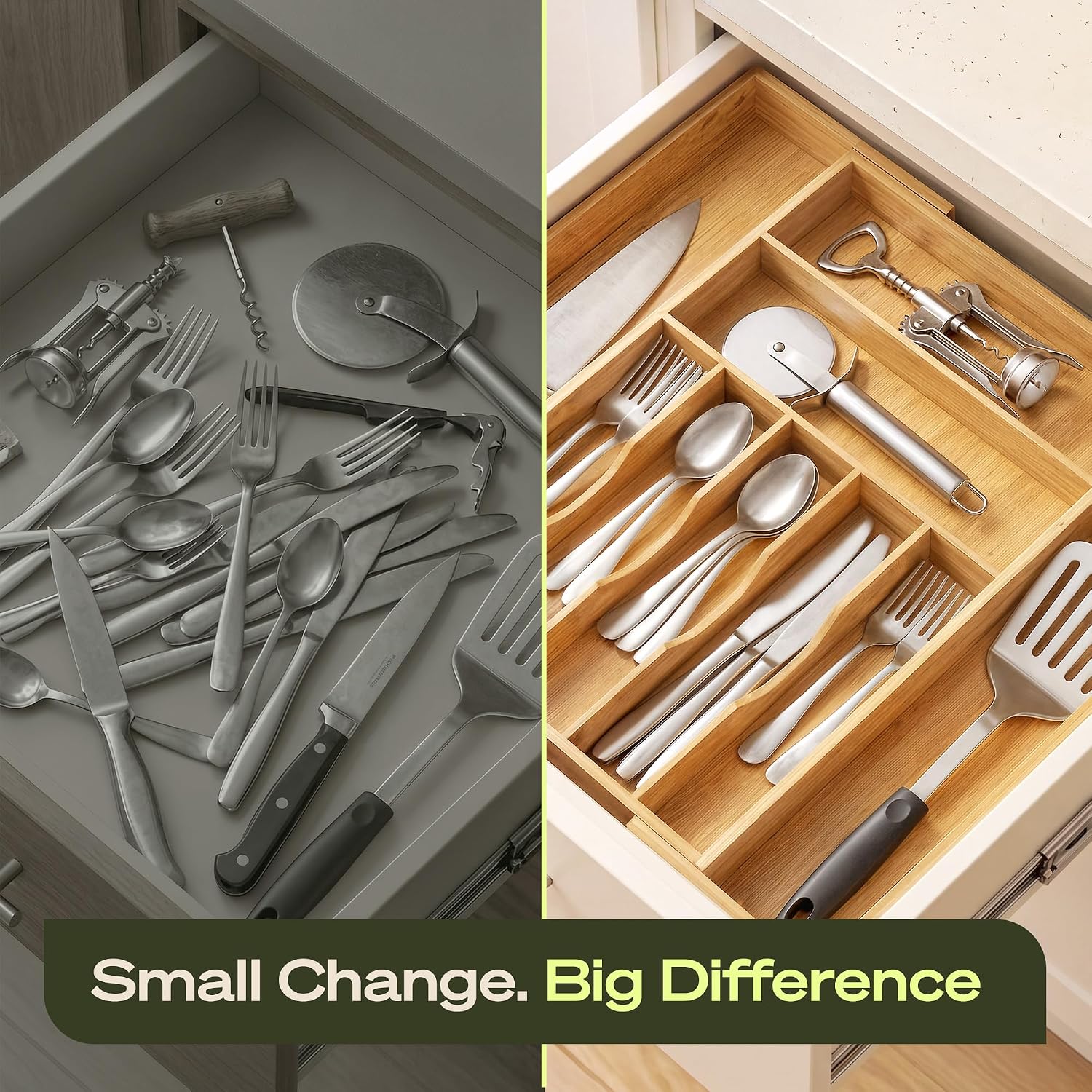 Thumbnail 3 de ROYAL CRAFT WOOD Bamboo Drawer Organizer 9‑Slot