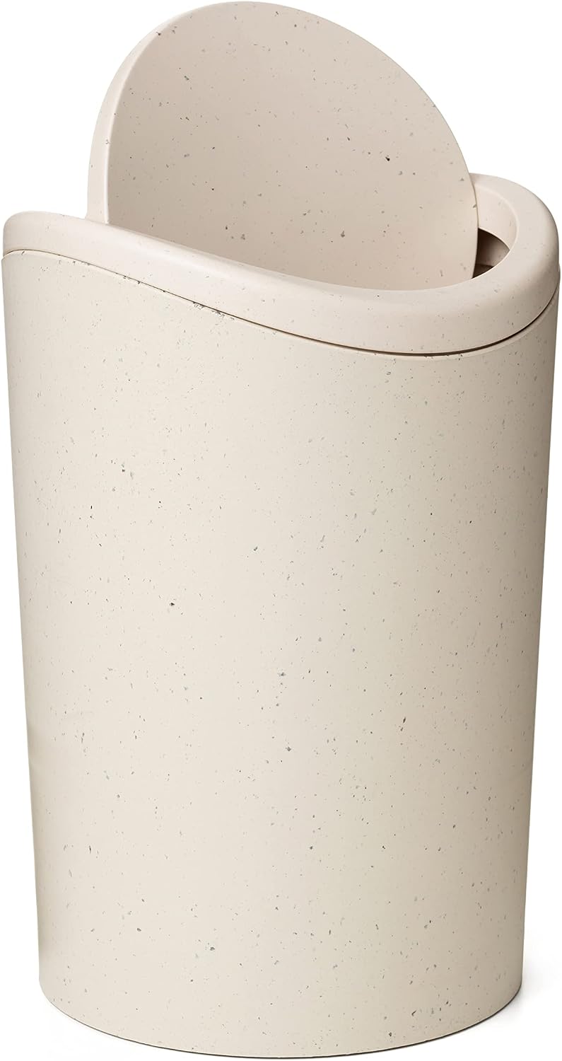 Detalle 2 de TATAY Cestino Bagno 6L con Coperchio Basculante Ecohome (19 x 19 x 28 cm) – Plastica riciclata