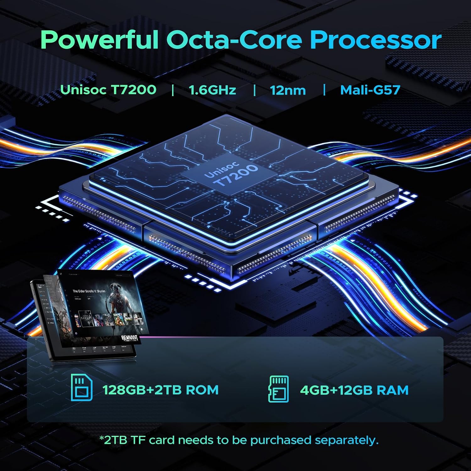 Detalle de U11 Android 16 Tablet 11" Gemini AI – potenza, autonomia e intrattenimento in un corpo metallico sottile