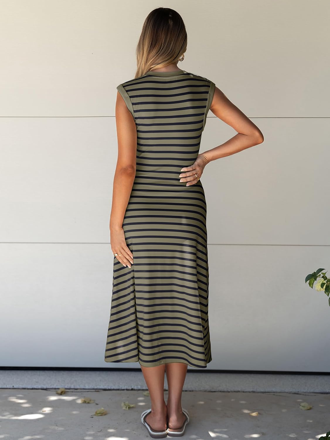 Thumbnail 4 de Glamaker Women Summer T-shirt Midi Dress – Soft A-Line Cap Sleeve, Flattering Yet Easygoing