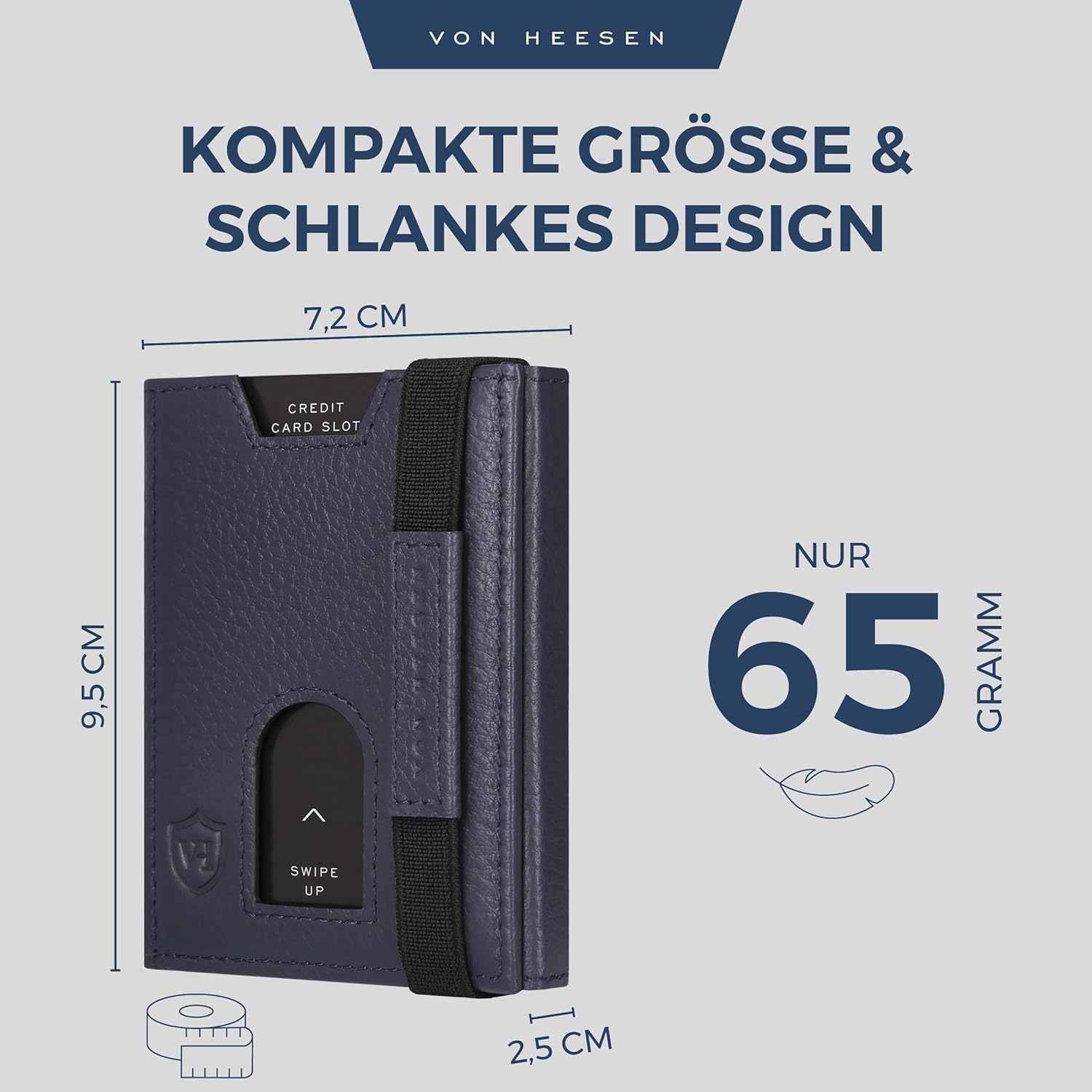Detalle 1 de VON HEESEN Slim Wallet Geldbörse mit RFID-Schutz