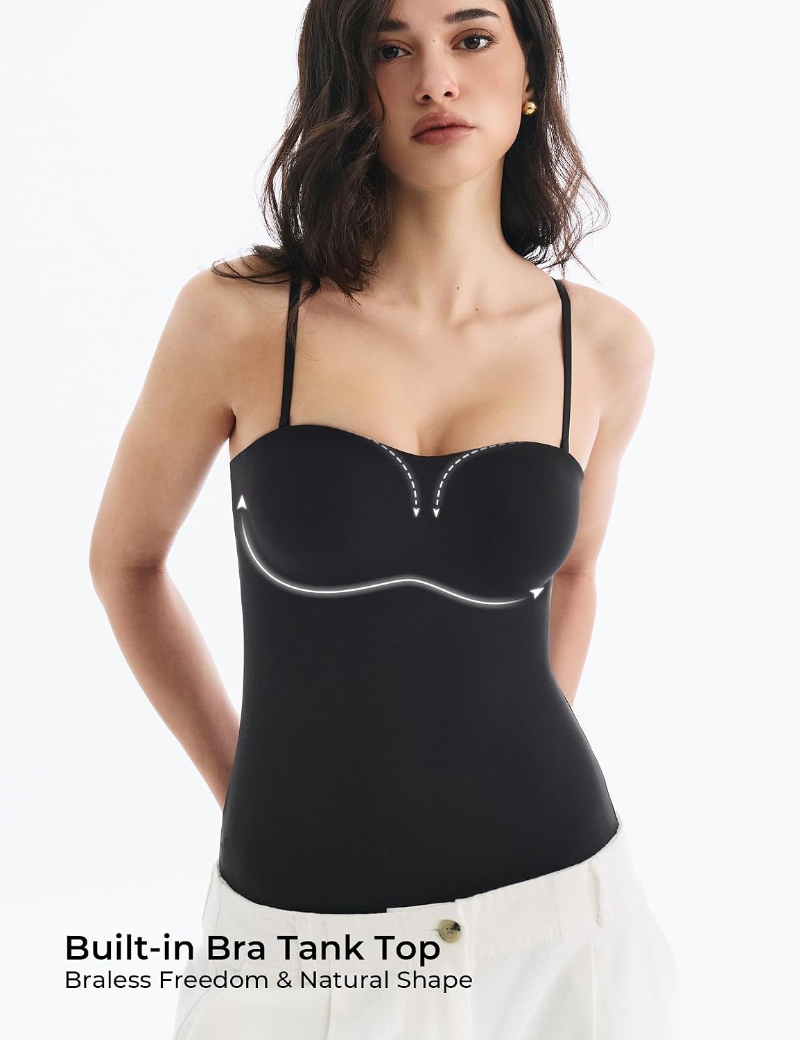 Detalle de Lehoba Built-In Bra Tank Top, Scoop Neck