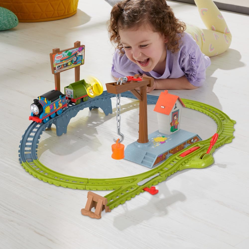 Thumbnail 1 de Thomas & Friends Motorized Paint Delivery Train Set with Troublesome Truck & Track – Centre