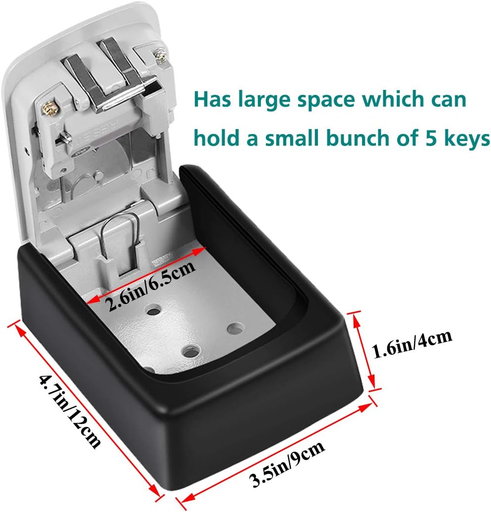 Detalle de BeskooHome Key Safe Wall Mounted Lockbox with Weather-Resistant Zinc Alloy body