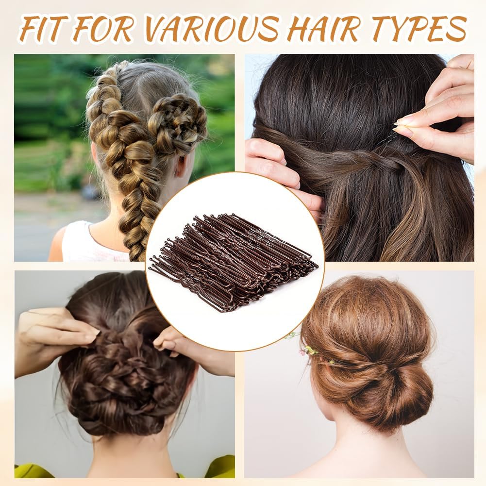Thumbnail 3 de Aucuu Lot de 300 épingles à chignon en métal mixte avec boîte de rangement transparente