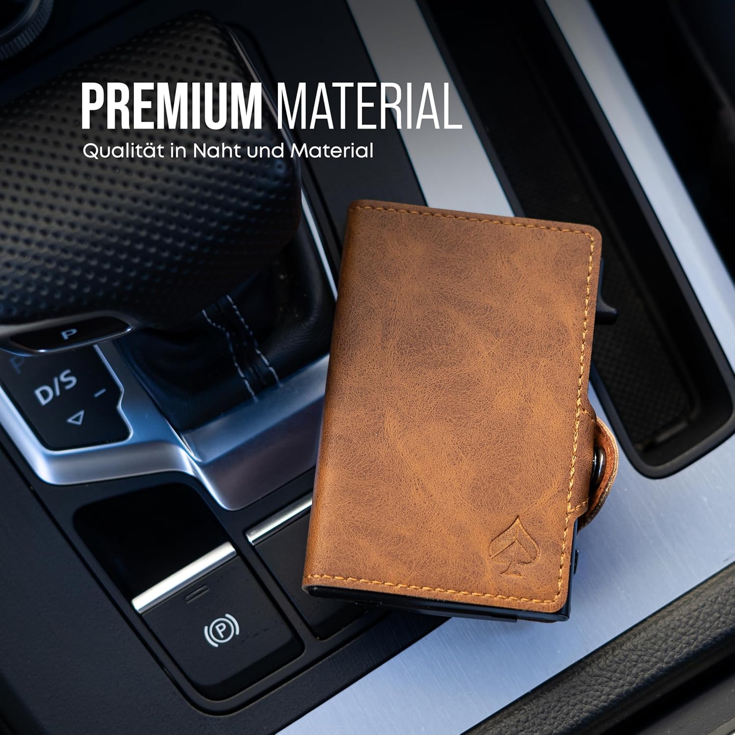Thumbnail 5 de CARD Nine! Clip Wallet mit RFID-Schutz – Slim Wallet mit Geldklammer (Hellbraun, Münzfach)