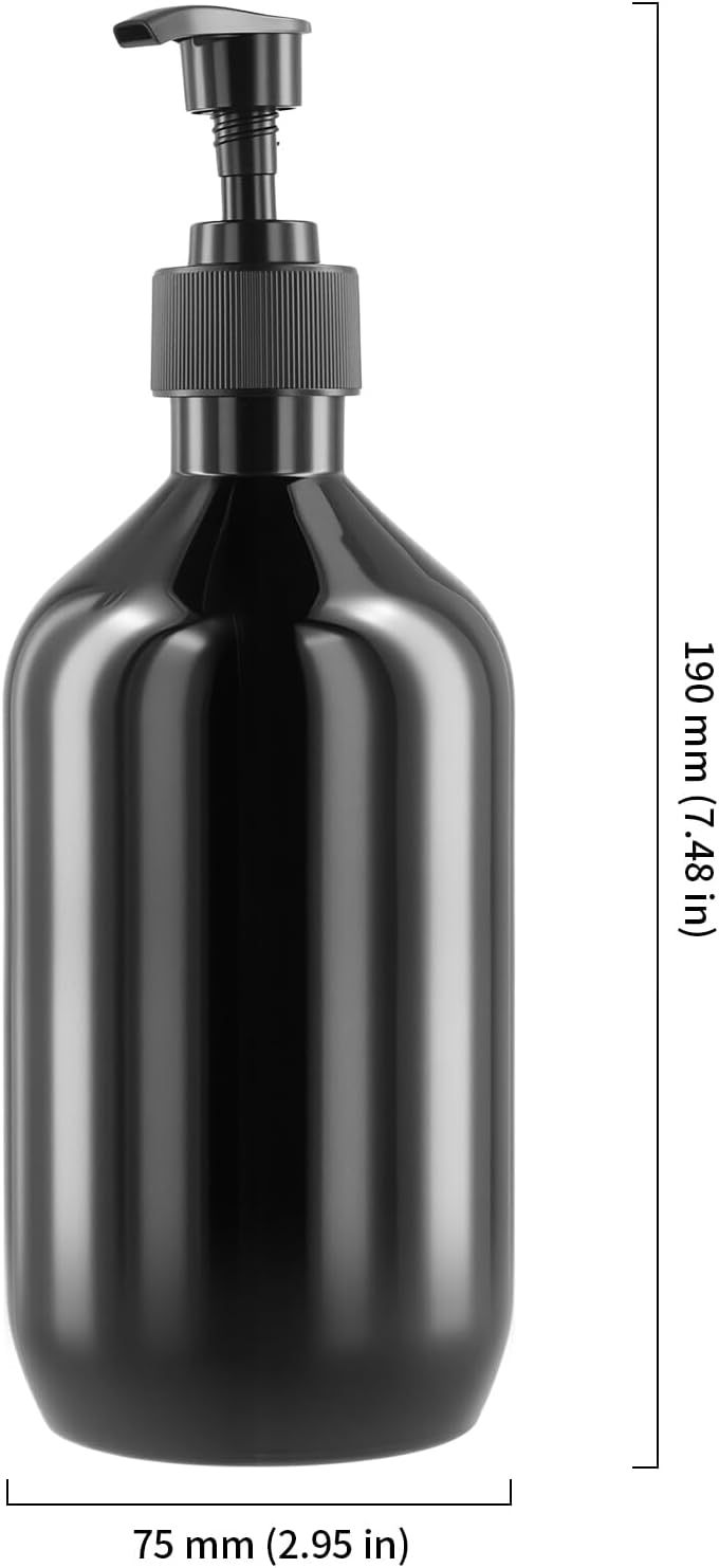 Detalle 2 de JIEHIN 8x 500 ml Flaschen Shampoo Schwarz
