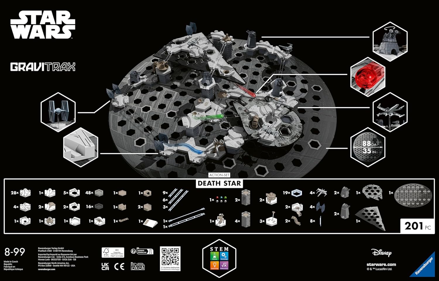 Detalle de Ravensburger GraviTrax Star Wars Death Star – Action Starter Set (190 pieces)