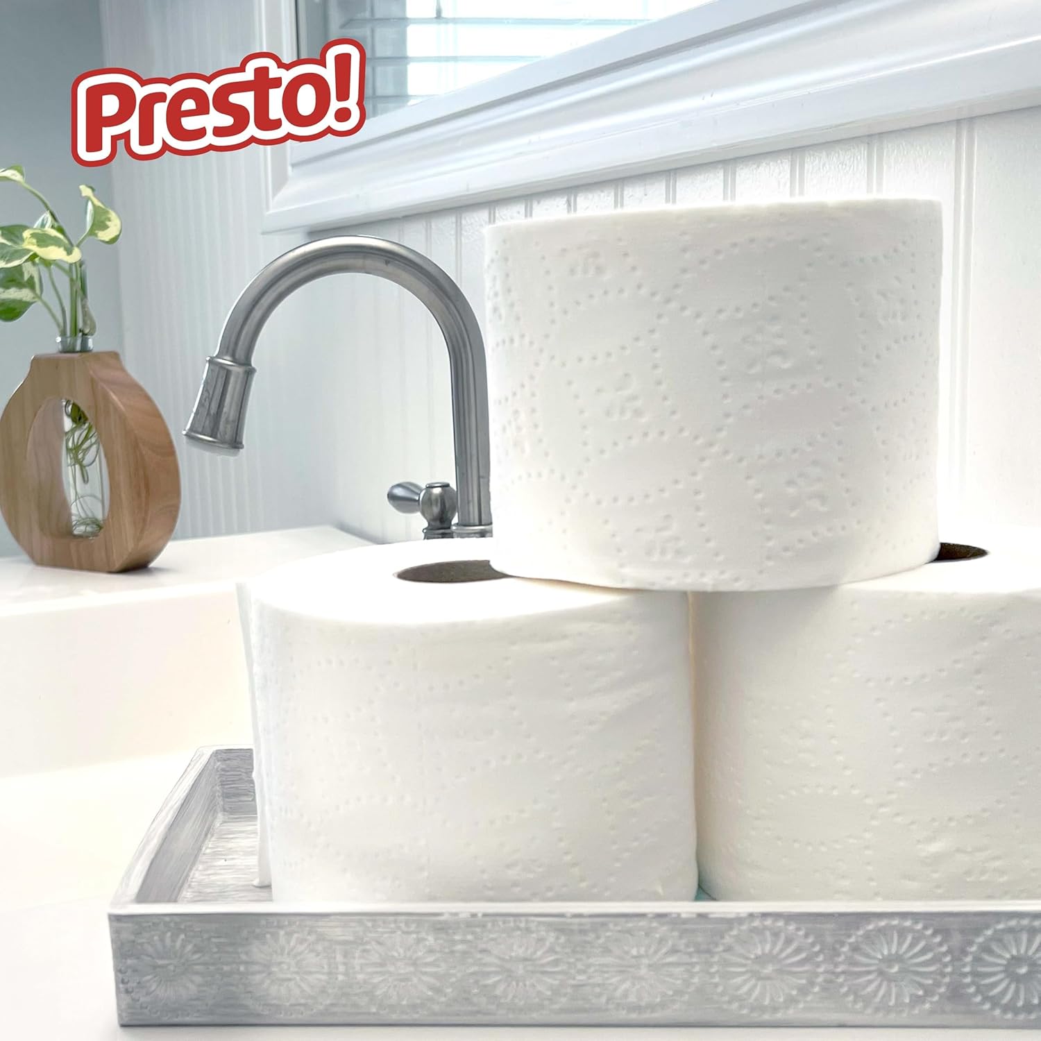 Thumbnail 3 de Amazon Brand - Presto! Ultra-Strong 2-Ply Toilet Paper (24 Mega Rolls, 120 Regular Rolls) Unscented