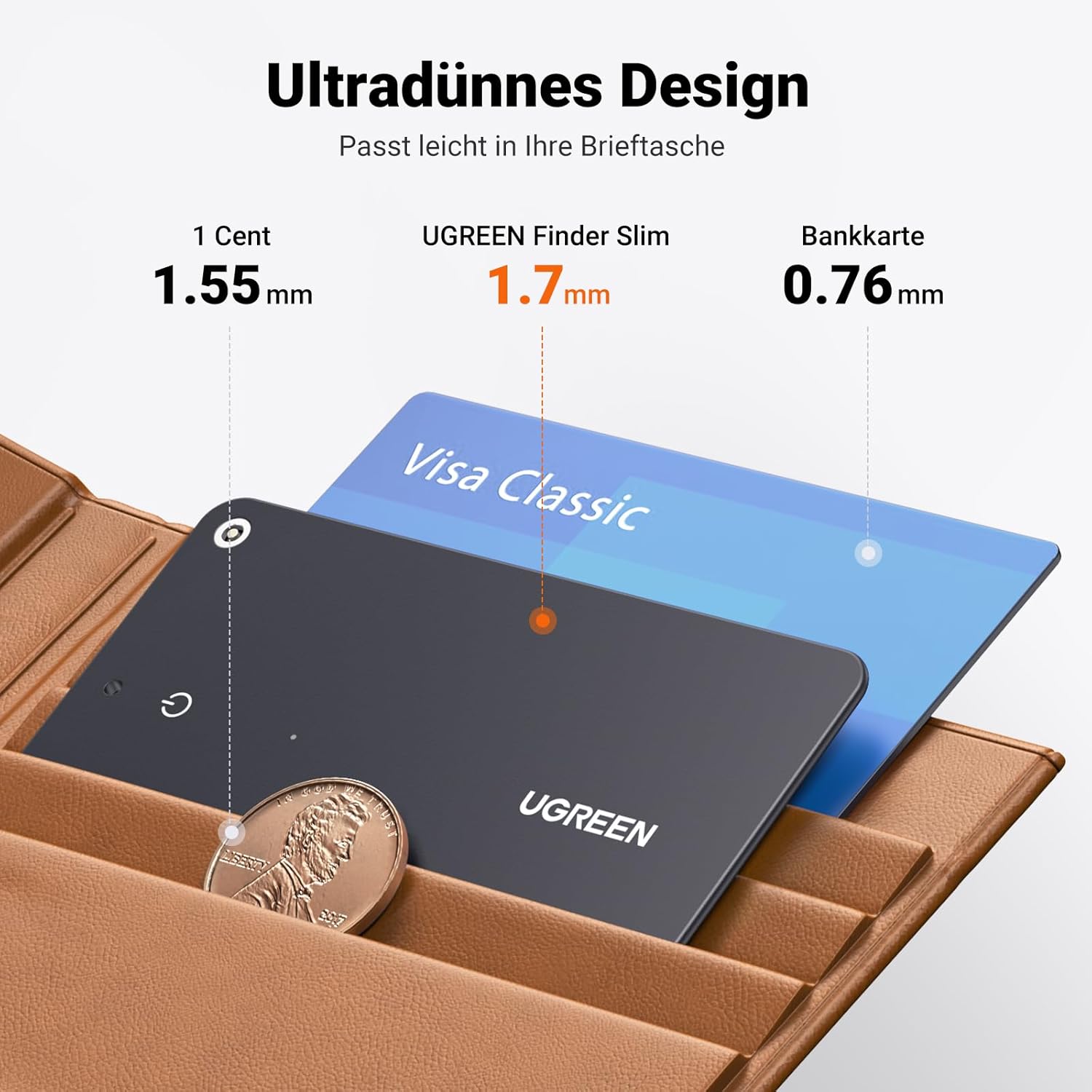 Thumbnail 2 de UGREEN FineTrack Slim Bluetooth-Tracker für Wallets