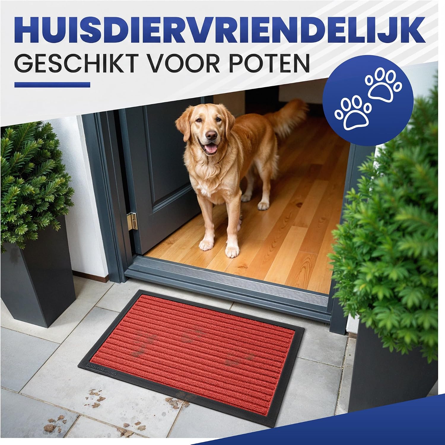 Thumbnail 2 de Bodenständig Deurmat buiten voordeur absorberend, rood, 40 x 60 cm