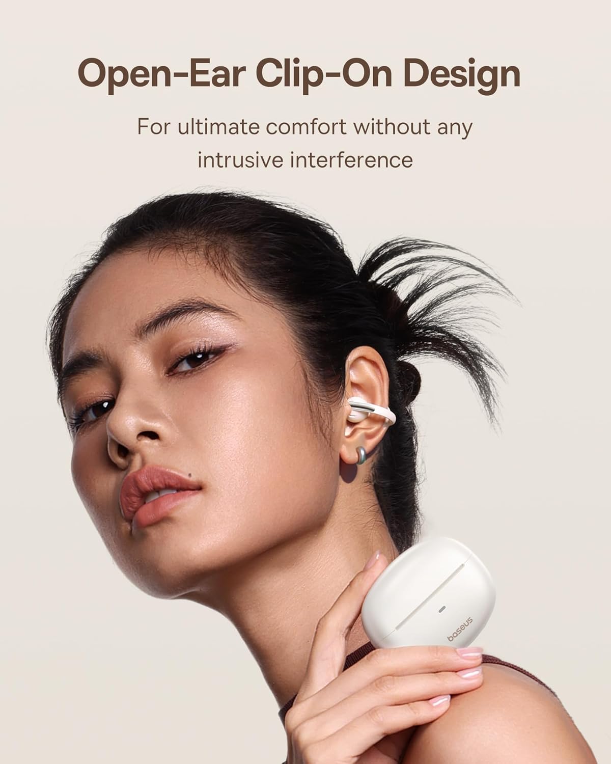 Thumbnail 1 de Baseus Bowie MC1 Open-Ear Clip-On Earbuds with Anti-Drop Design (White)