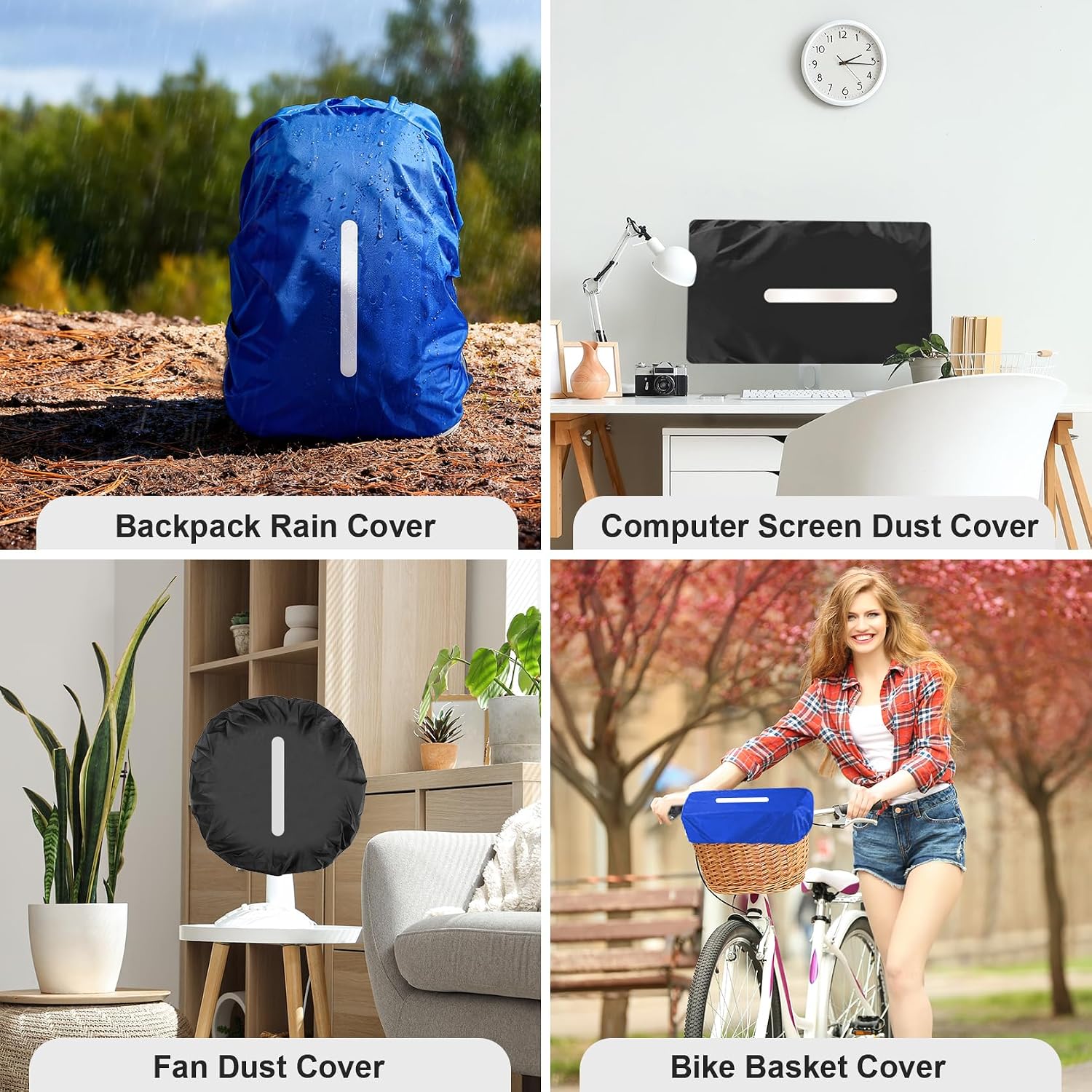 Detalle de LAMA Waterproof Rain Cover for Backpack – Reflective rucksack cover for hiking, travel & commuting