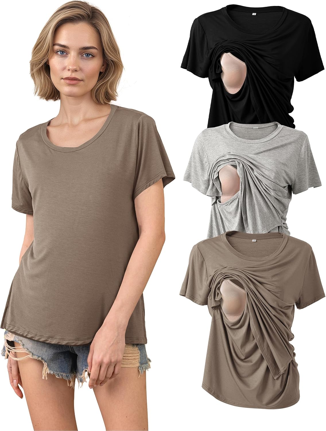 Thumbnail 6 de SUNNYBUY Still T-Shirts 3er-Set – Stillshirt Kurzarm für Damen