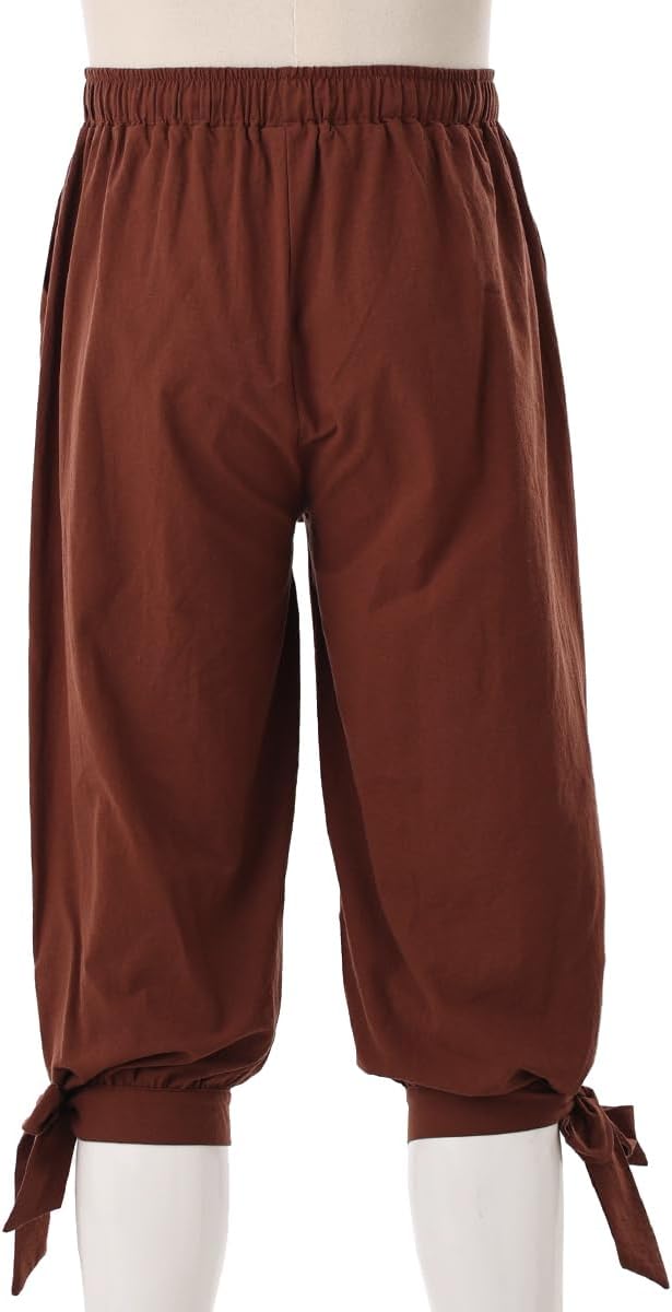 Detalle de COSDREAMER Pirate Pants: Calf Banded Renaissance & Viking Costume Trousers for Men