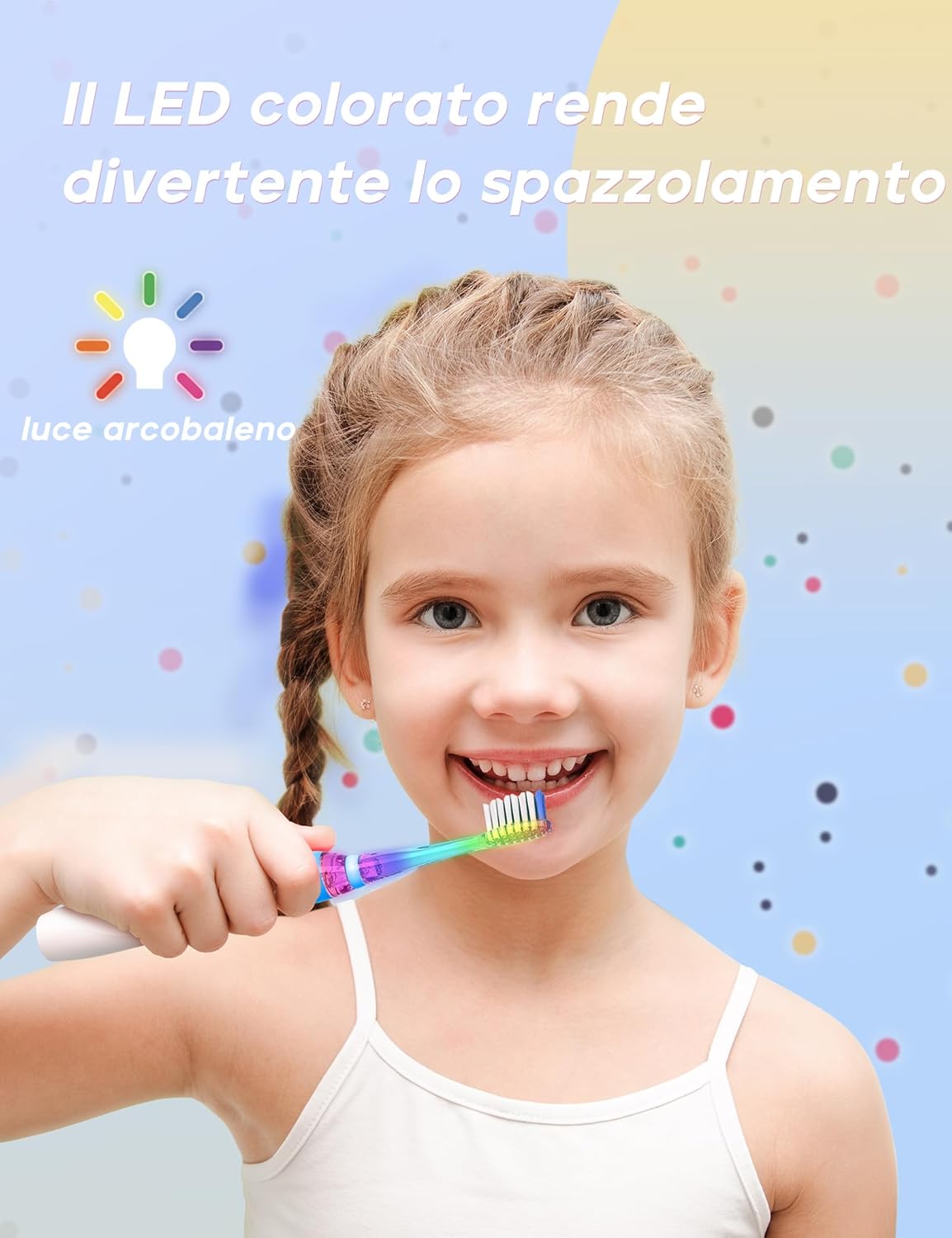 Thumbnail 1 de seago Seago Spazzolino Elettrico Bambini 3-12 anni SG-977 blu con 4 testine, LED e timer