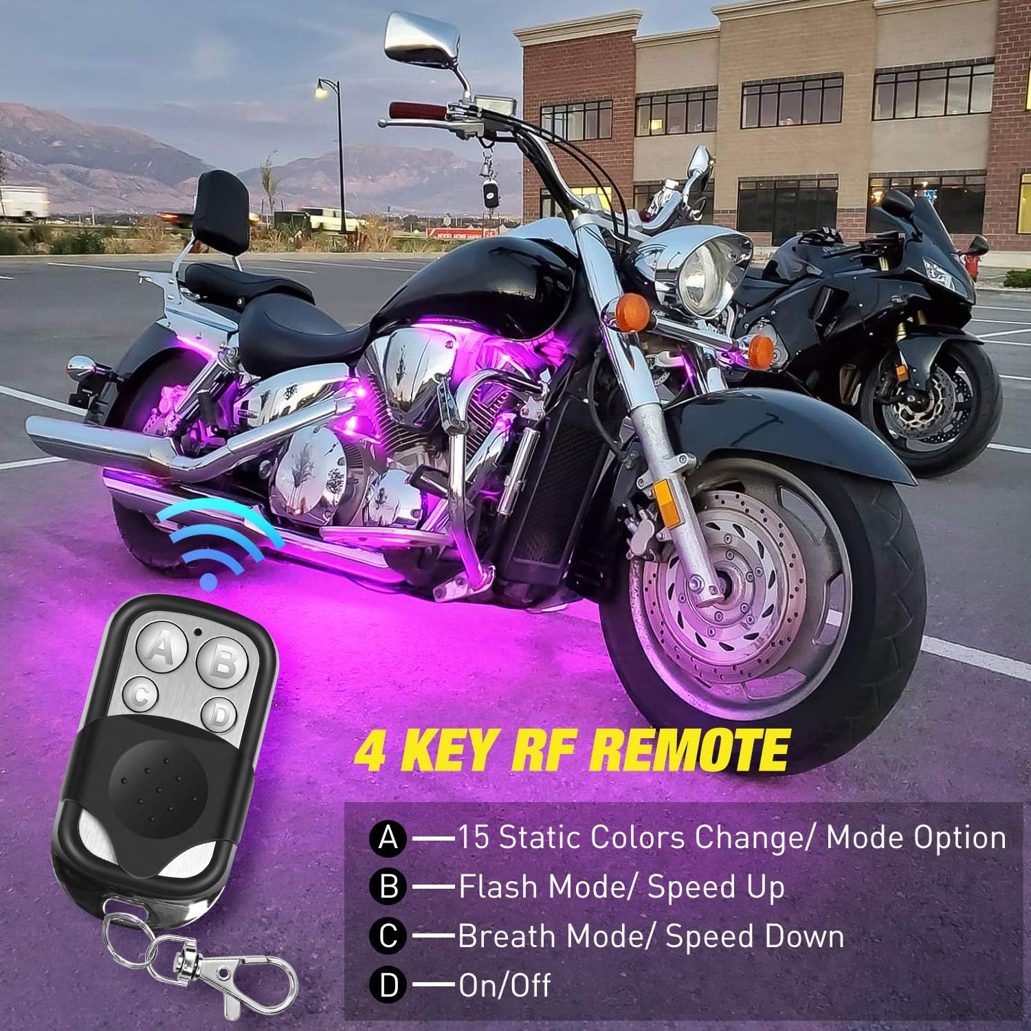 Thumbnail 4 de Nilight TL-42 Motorcycle RGB LED Light Kit 8PCS