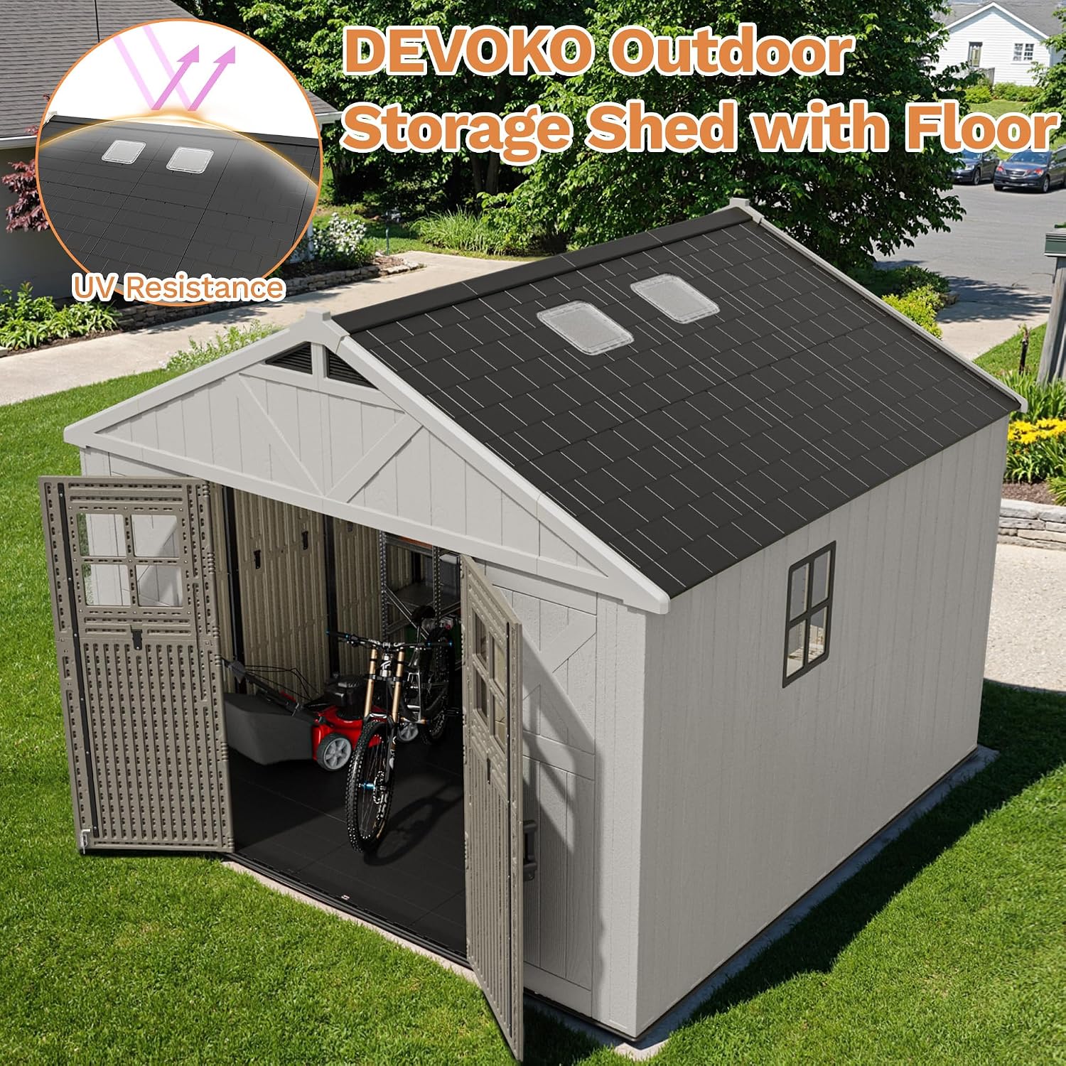 Detalle 2 de Devoko Resin Storage Shed 10x10 FT