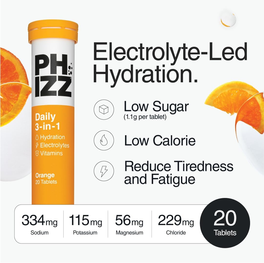 Detalle 2 de Phizz Electrolytes, Multivitamin & Hydration Tablets – 60 Effervescent Electrolyte Tablets