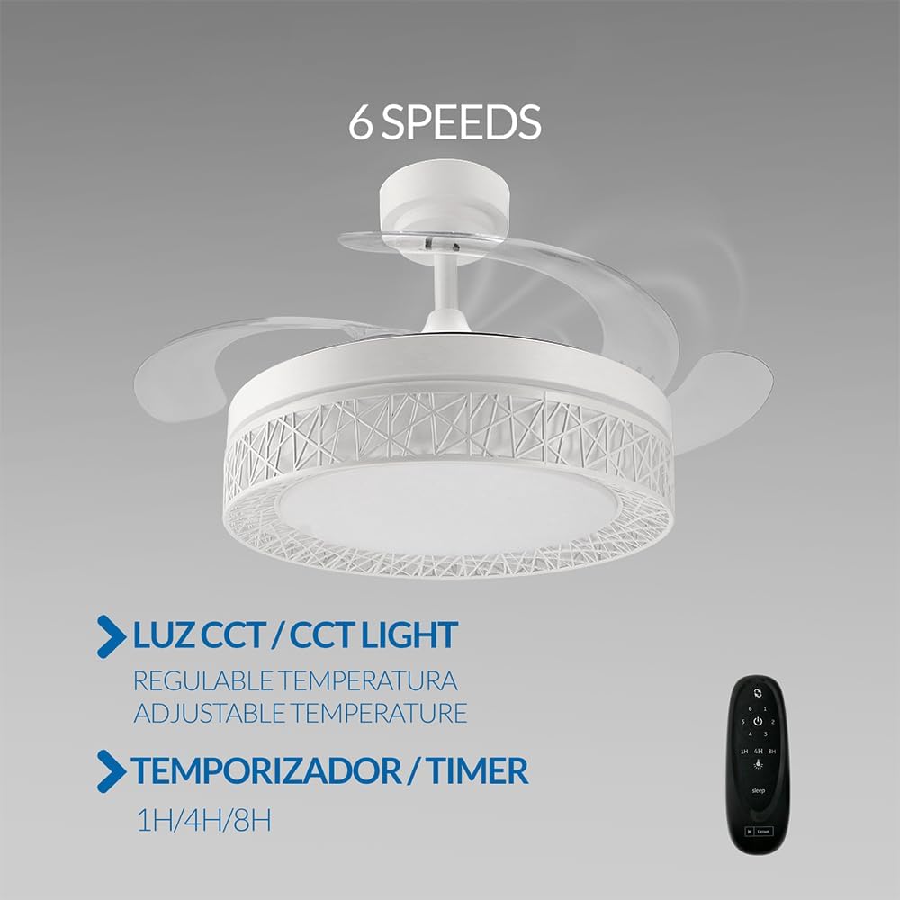 Thumbnail 2 de M Ledme - Ventilador de Techo LED White Aqua 66W 🌀