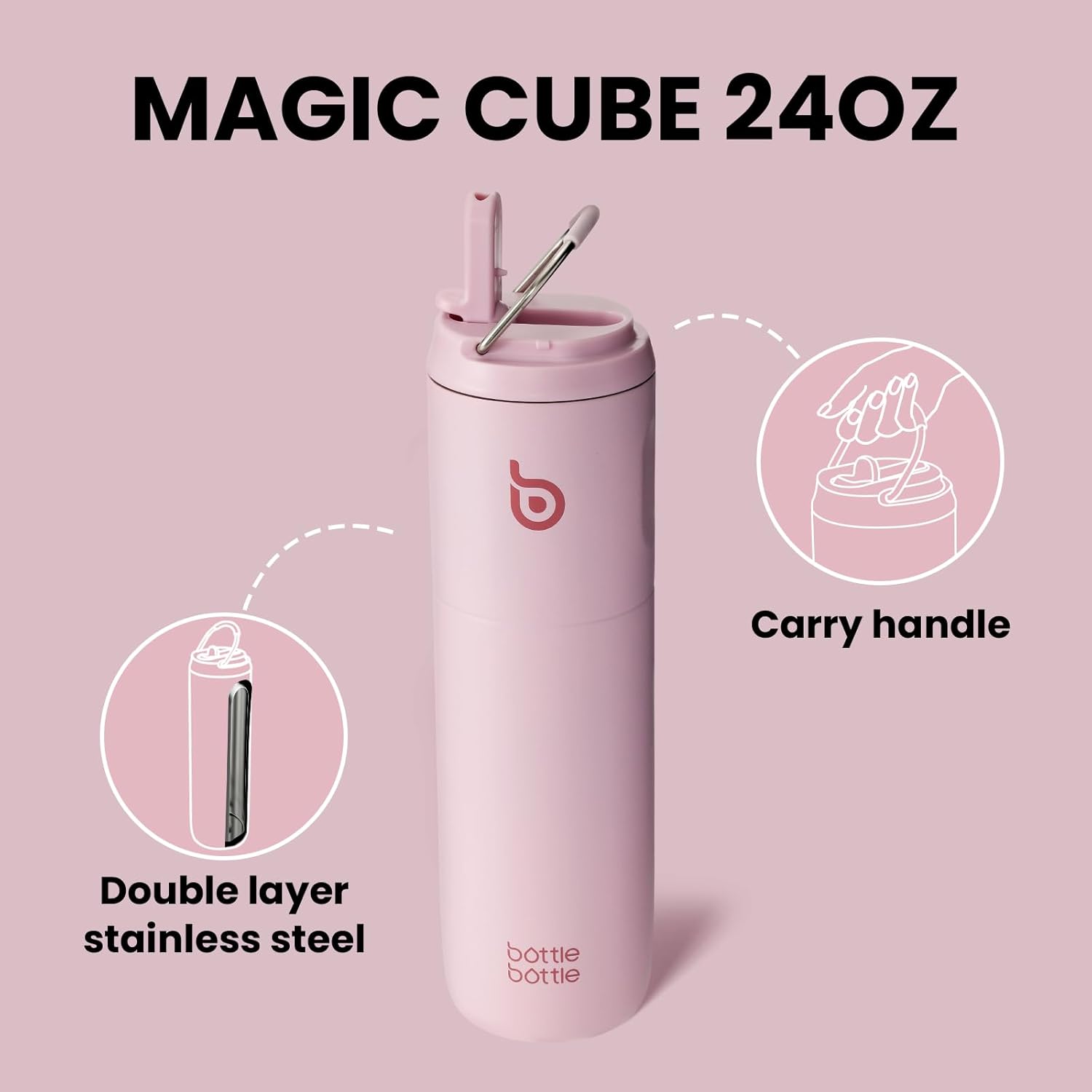 Detalle de Bottle Bottle Stainless Steel 700ml water bottle with straw 🚰