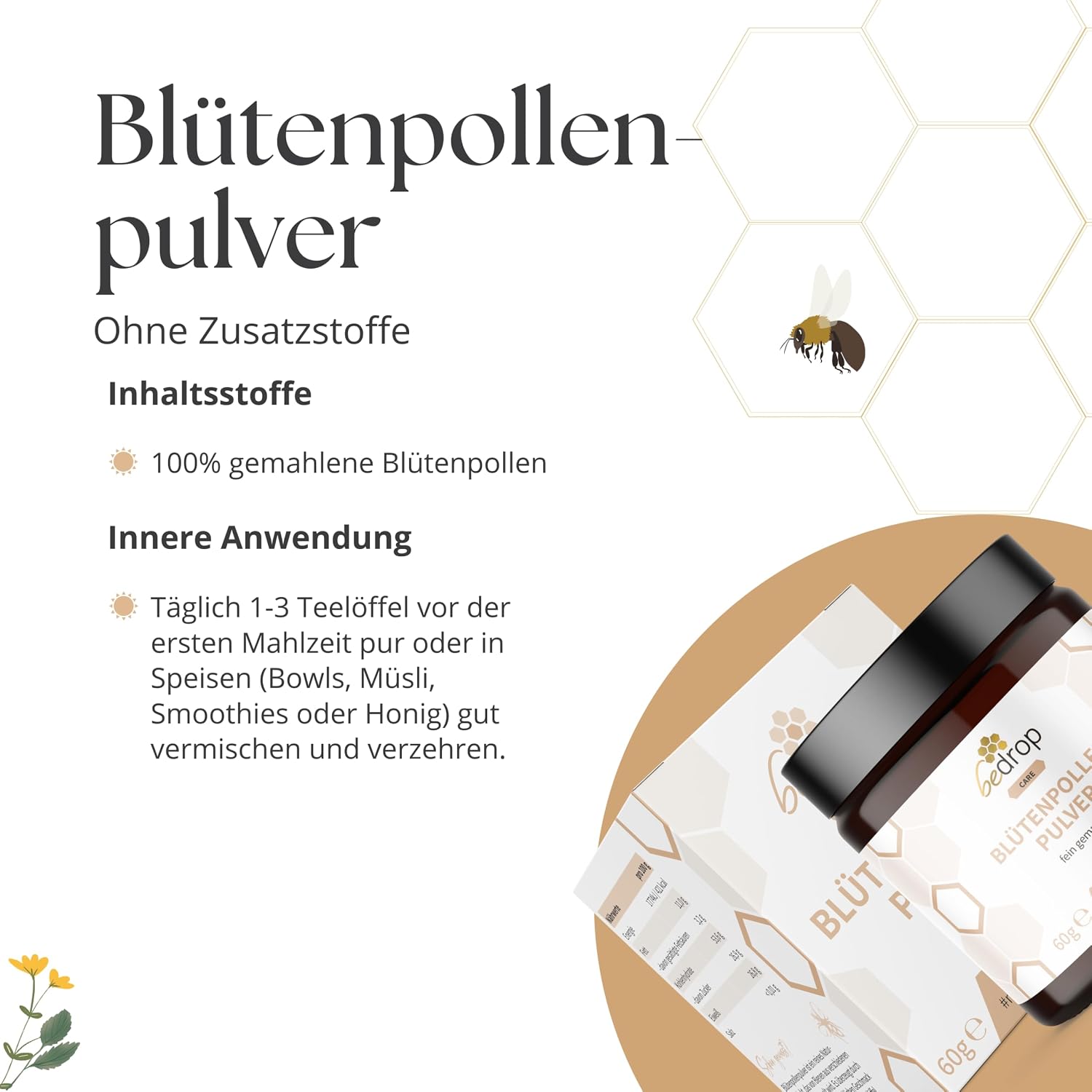 Thumbnail 4 de bedrop Blütenpollenpulver 60 g naturrein