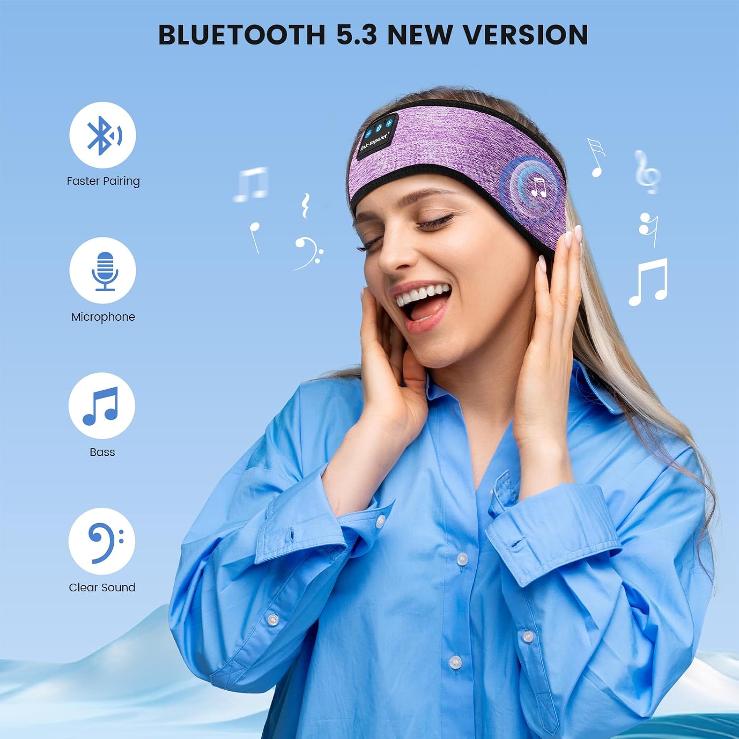 Detalle 2 de ink-topoint Sleep Headphones Headband Bluetooth 5.4 14h