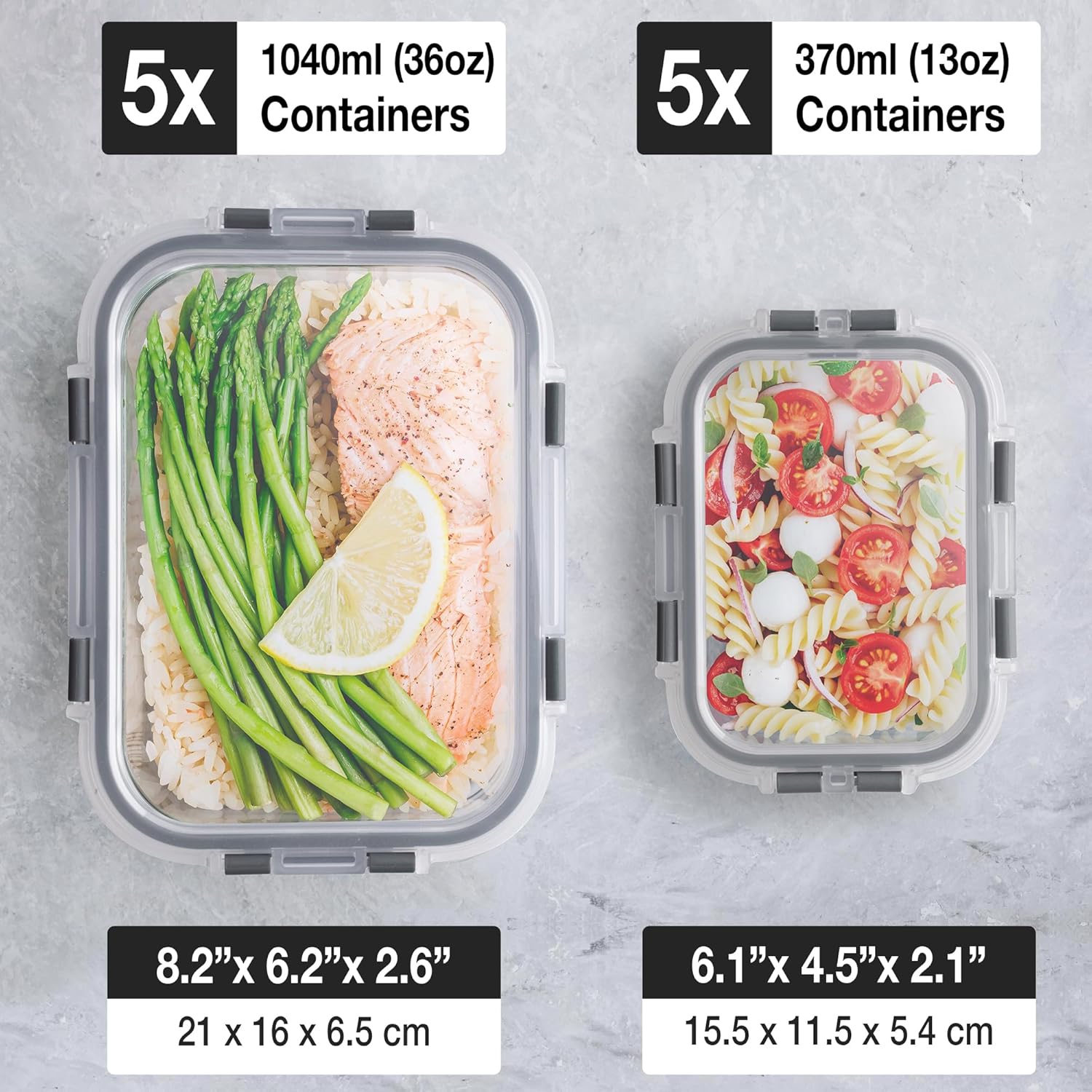 Detalle 2 de Glass Storage Containers 10 Pack with Lids 🍱