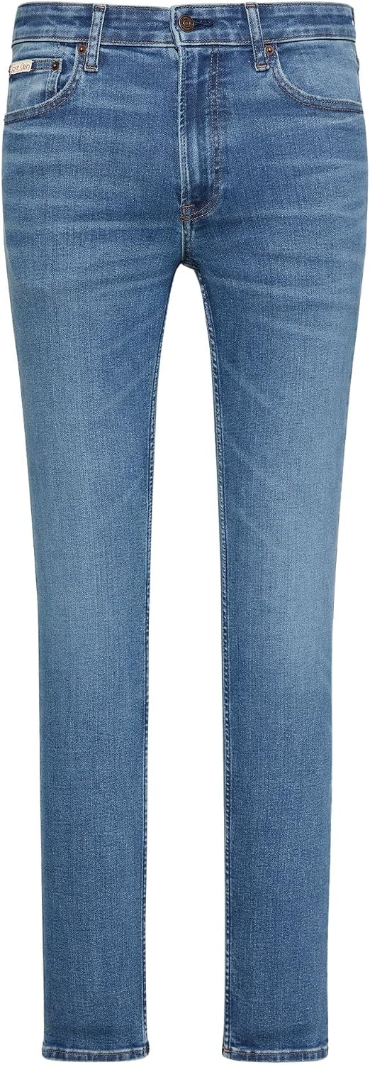 Detalle de Calvin Klein Skinny Canyon Blue Jean unisex in denim elasticizzato a 5 tasche