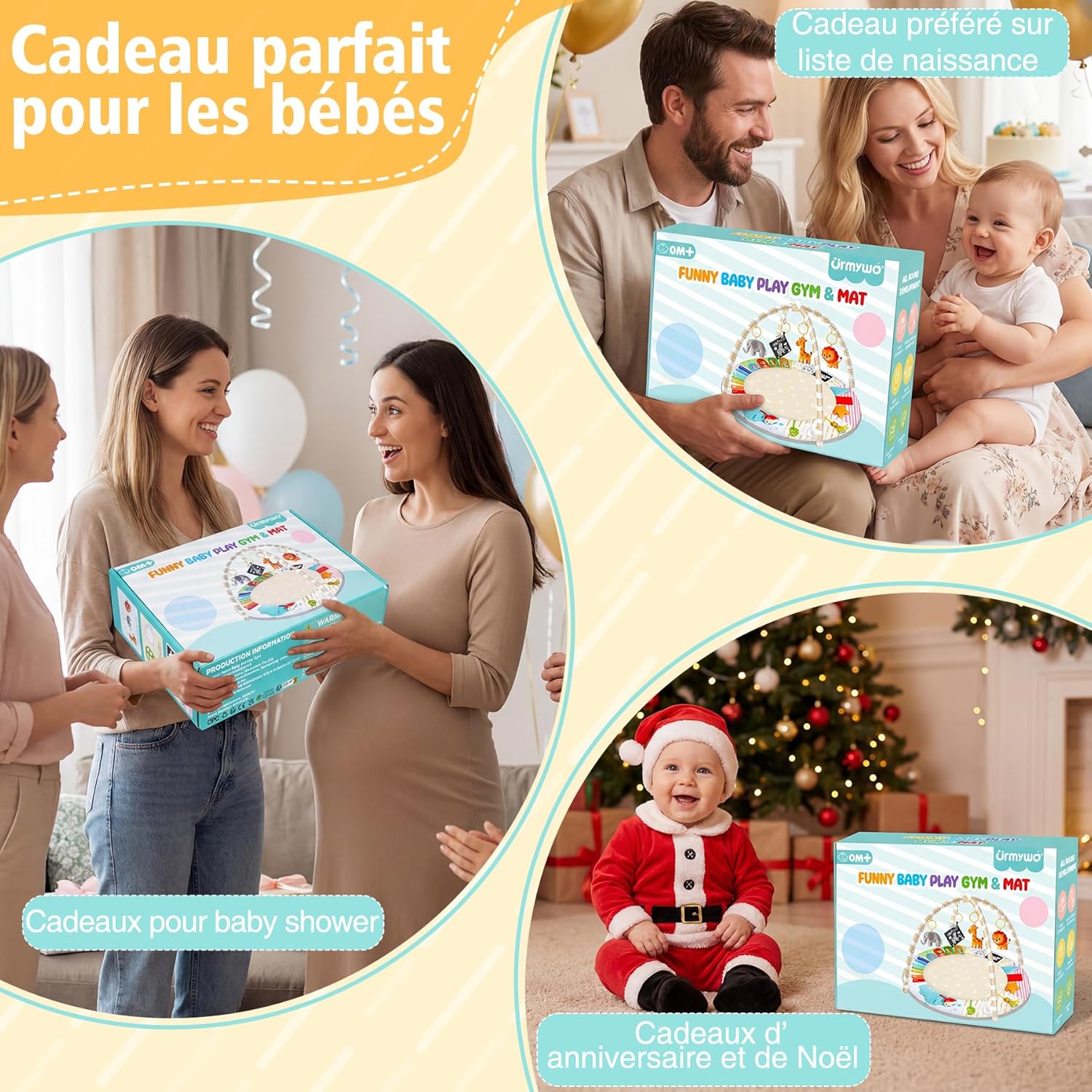 Thumbnail 6 de URMYWO Tapis d’éveil bébé avec arche amovible et 5 jouets détachables (0-18 mois)