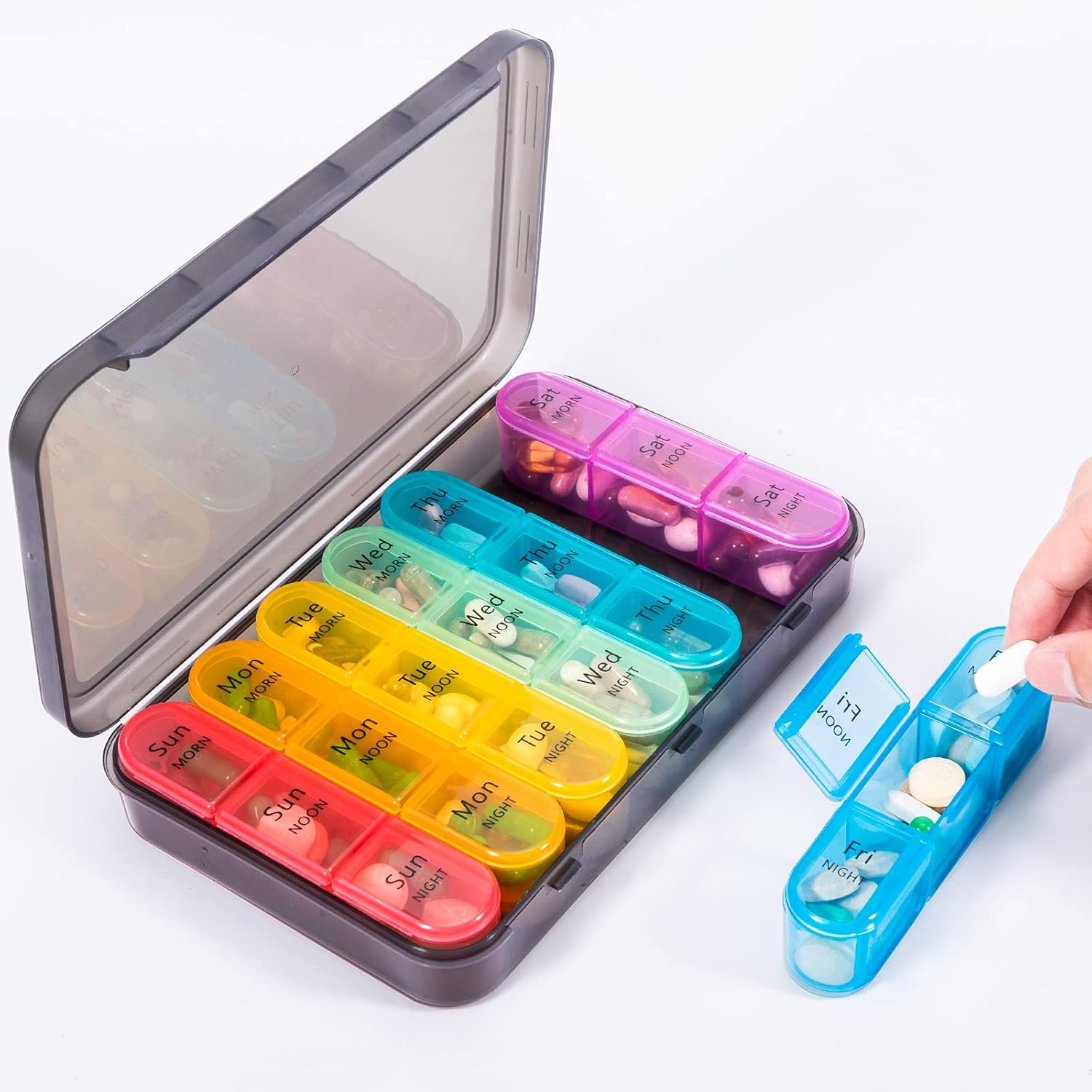 Thumbnail 6 de Daviky Pill Organizer 3 Times a Day: 7-Day Weekly Pill Box for Vitamins and Medication