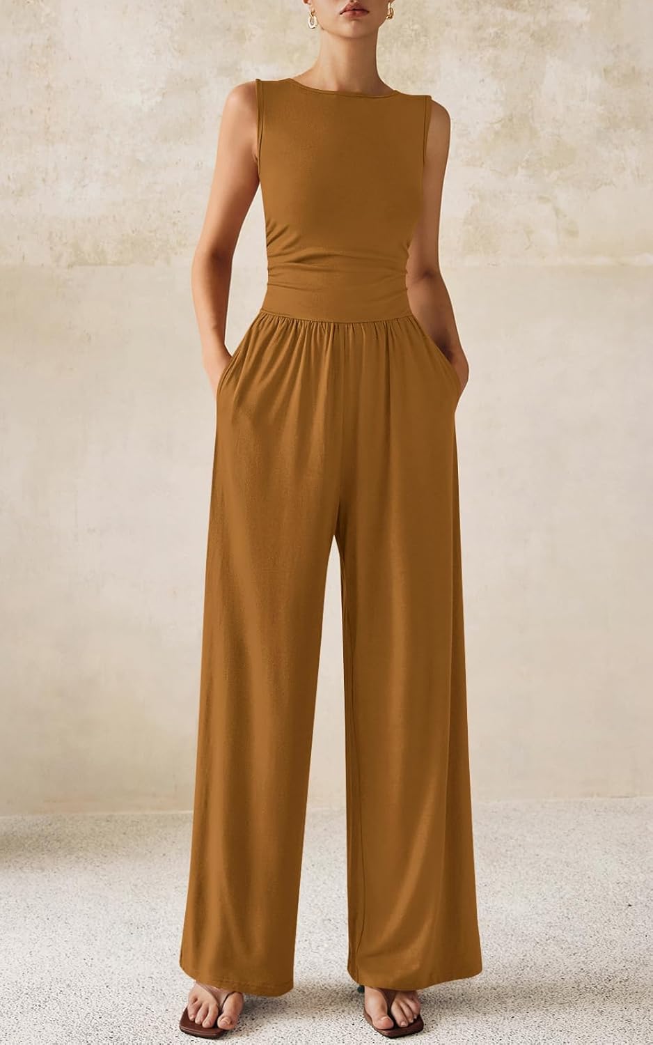 Thumbnail 1 de PRETTYGARDEN One Piece Jumpsuits for Women – Dressy Casual Sleeveless Wide Leg Rompers