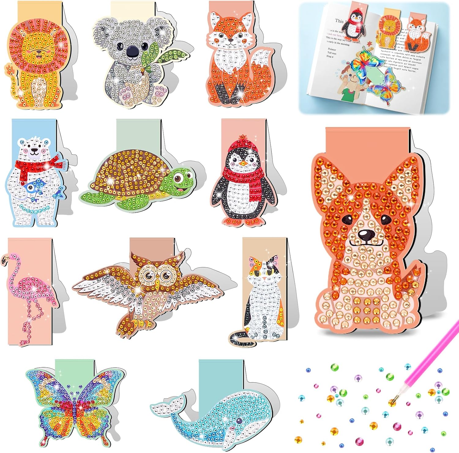 DIY diamond art bookmark kit for girls