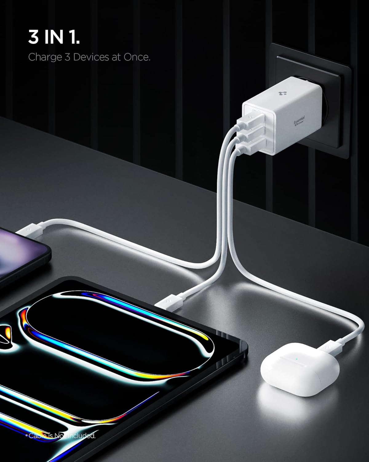 Thumbnail 2 de Spigen ArcStation Essential 67 W chargeur GaN 3 ports USB‑C & USB‑A