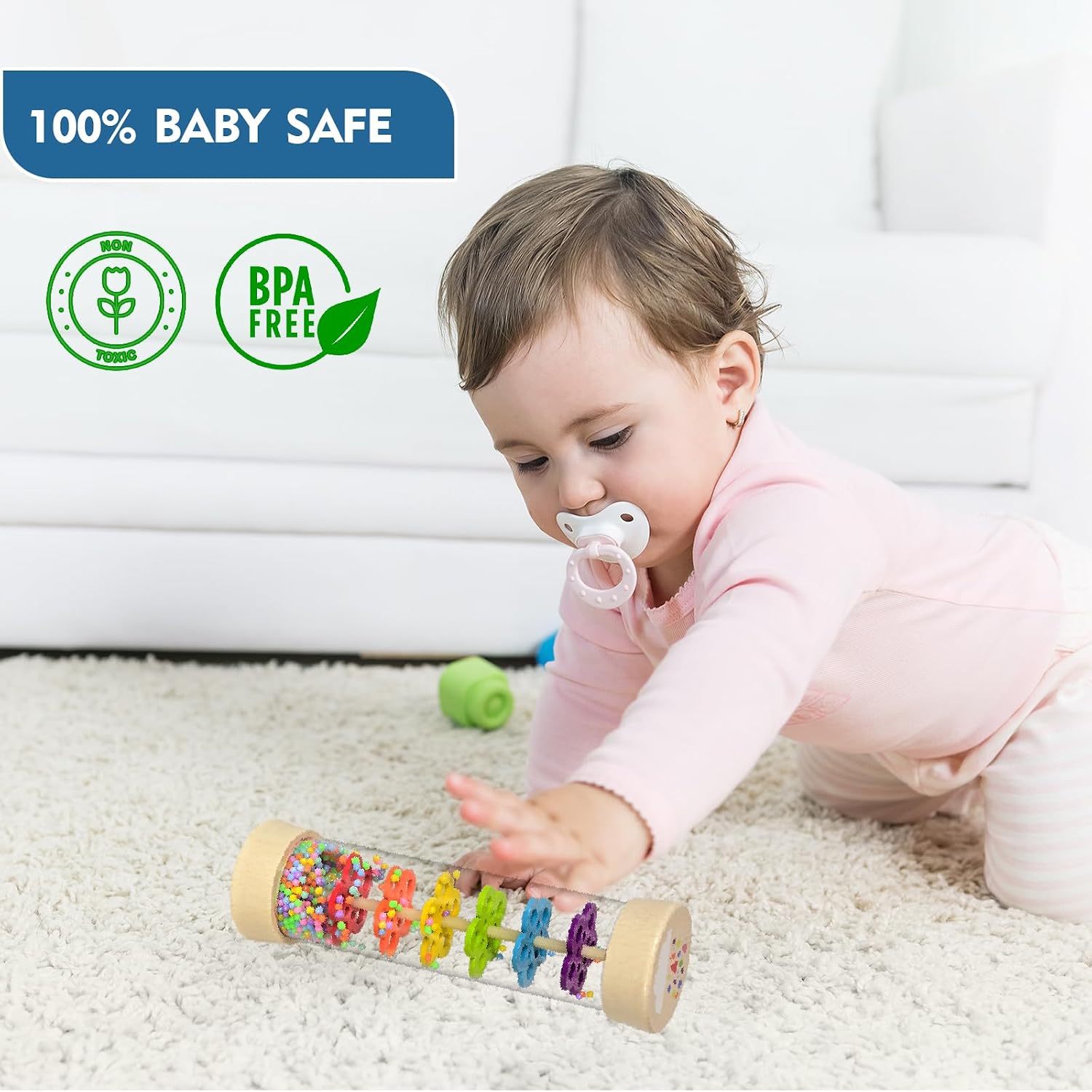 Thumbnail 5 de Rain Stick Montessori Baby Rattle 7.7”