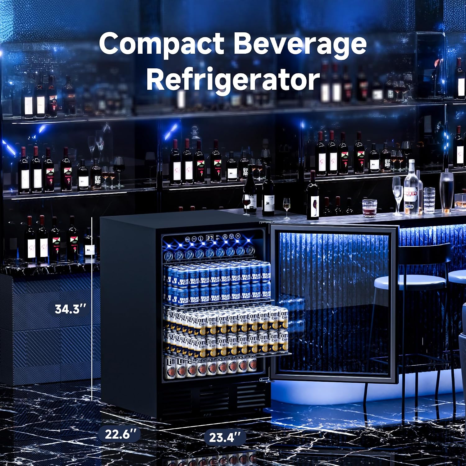 Thumbnail 6 de ICEVIVAL BRU-04 24-Inch Beverage Refrigerator, 182-Can, Glass Door