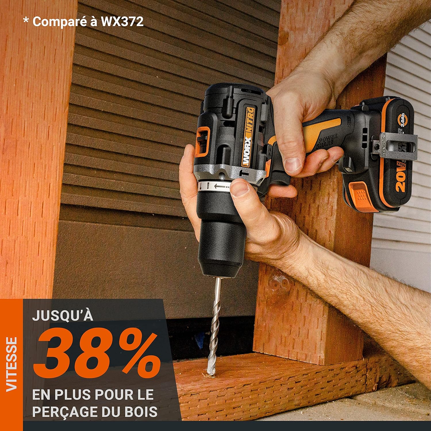 Thumbnail 3 de WORX WX352 Perceuse à Percussion Sans Fil 20V — Puissance et mobilité avec 60 Nm