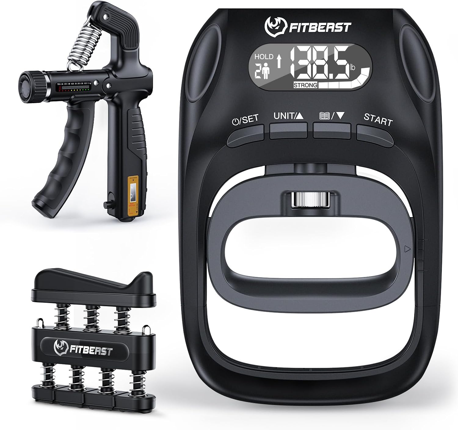 Detalle de FitBeast Advanced 3-in-1 Grip Strength Trainer Kit with Digital Tester