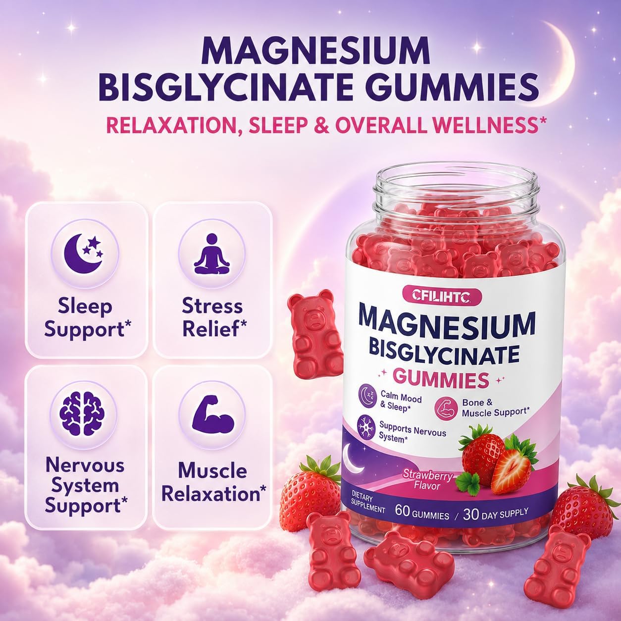 Detalle 2 de Magnesium Bisglycinate Gummies, 400 mg