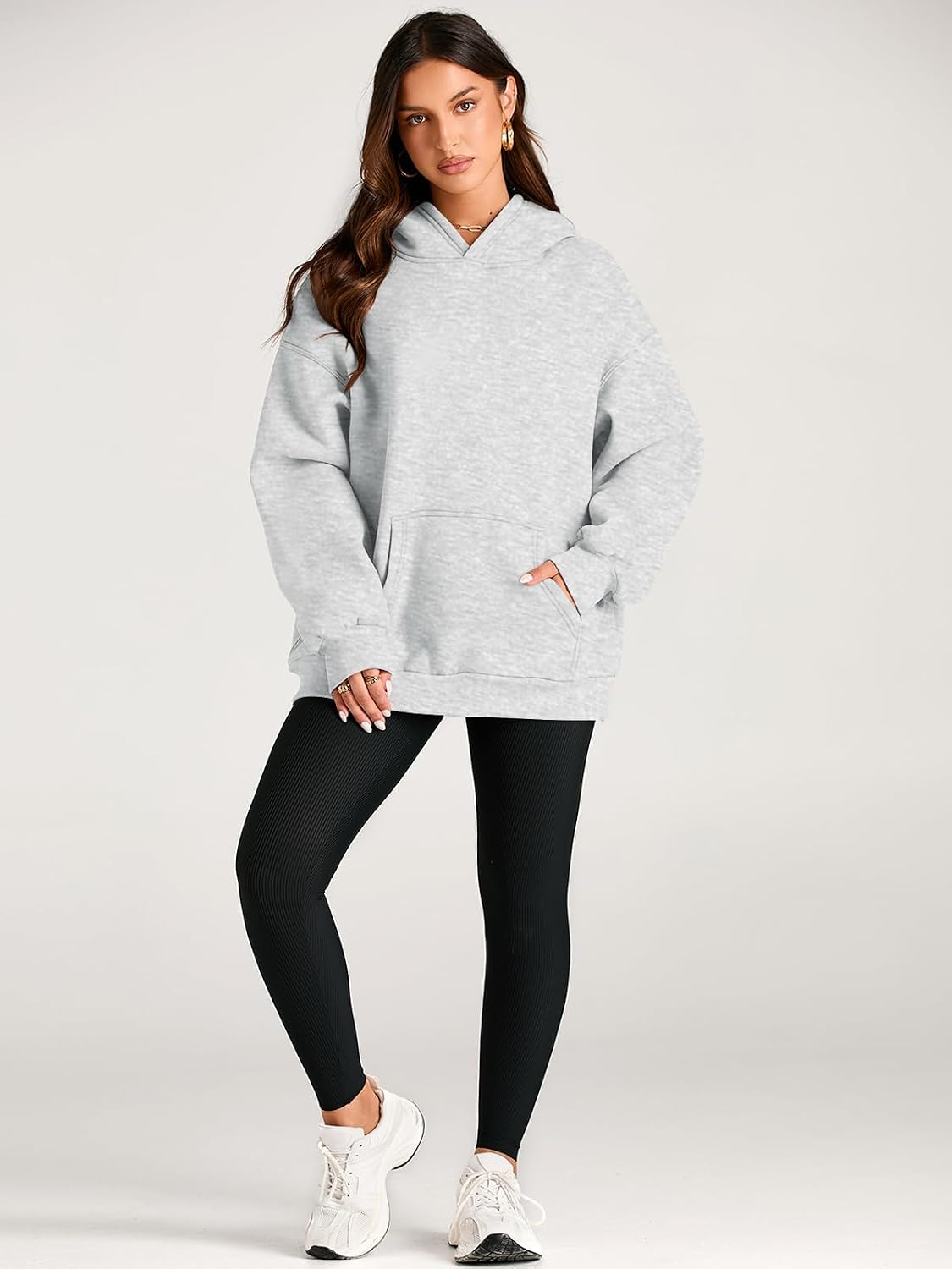 Detalle 2 de EFAN Women's Oversized Fleece Hoodie with Hood and Side Pockets