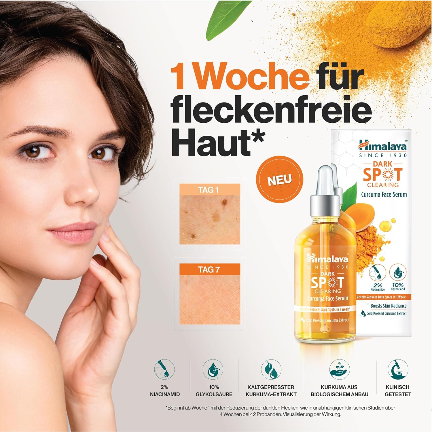 Detalle 2 de Himalaya Kurkuma-Gesichtsserum 30 ml – sichtbar hellere Haut und gleichmäßigerer Teint