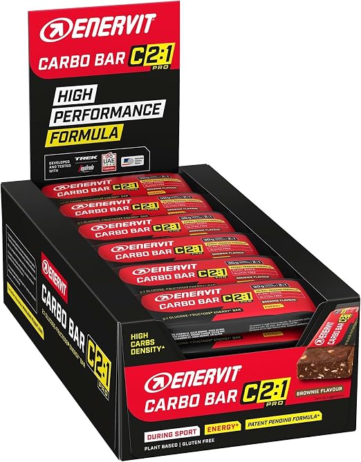 Detalle de Enervit Carbo Bar C2:1PRO Brownie 🍫 Barritas Energéticas Veganas
