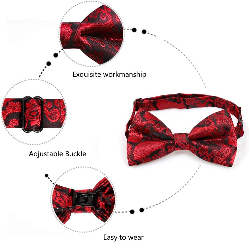 Thumbnail 3 de Alizeal Men's Paisley Bow Tie, Hanky and Cufflinks Set