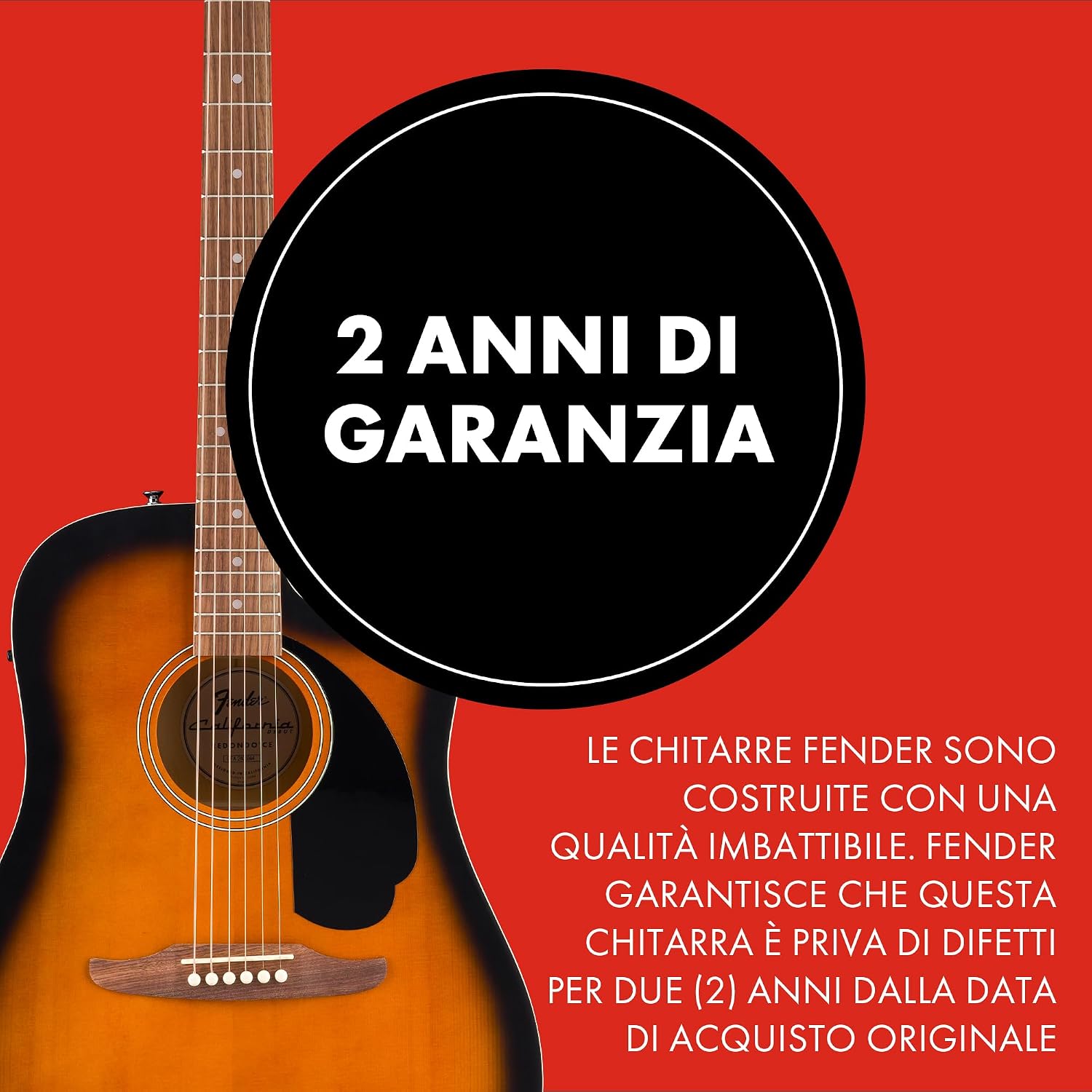Thumbnail 4 de Fender CA Debut Redondo Dreadnought CE: Chitarra Acustica per Principianti in 2 Tone Sunburst